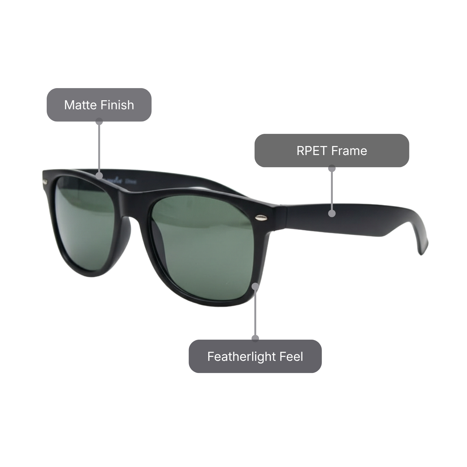 Lunair Sunglasses | Gunmetal Metal Frame Sunglasses with Polycarbonate Temples & Grey Accents | Modern Stylish Eyewear for Everyday Use view 4
