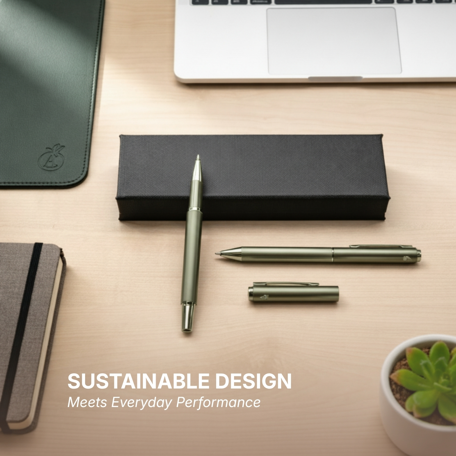 The Alu Mark Duo Set | Premium Recycled Aluminum Pen Set with Stylus, Matte Gunmetal Finish, Smooth Writing Ballpoint | Eco-Friendly Executive Pen for Office & Gifting view 4
