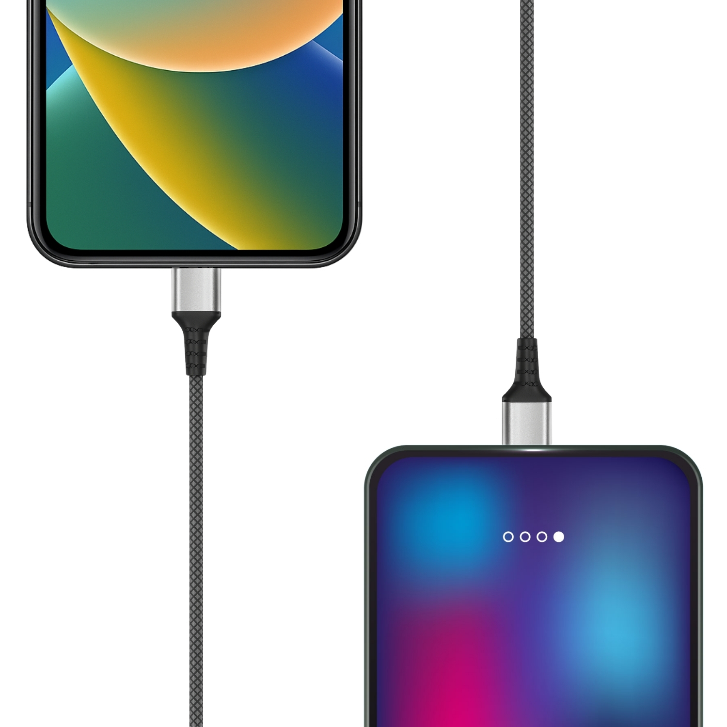 3-in-1 Fast Charging Cable | 120cm Nylon Braided Cable with Micro USB, Lightning & Type-C, 3A Output, Durable Multi-Device Charging Cable view 2