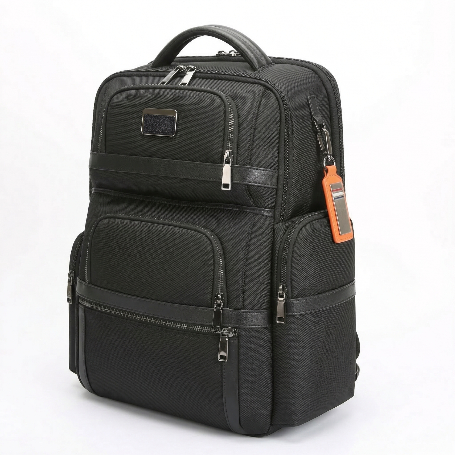 The Flux Backpack | Premium Laptop Backpack, Smart Storage, USB & Type-C Charging Port, Reinforced Handle & Ergonomic Design | Office, Business & Travel Backpack, Black view 2