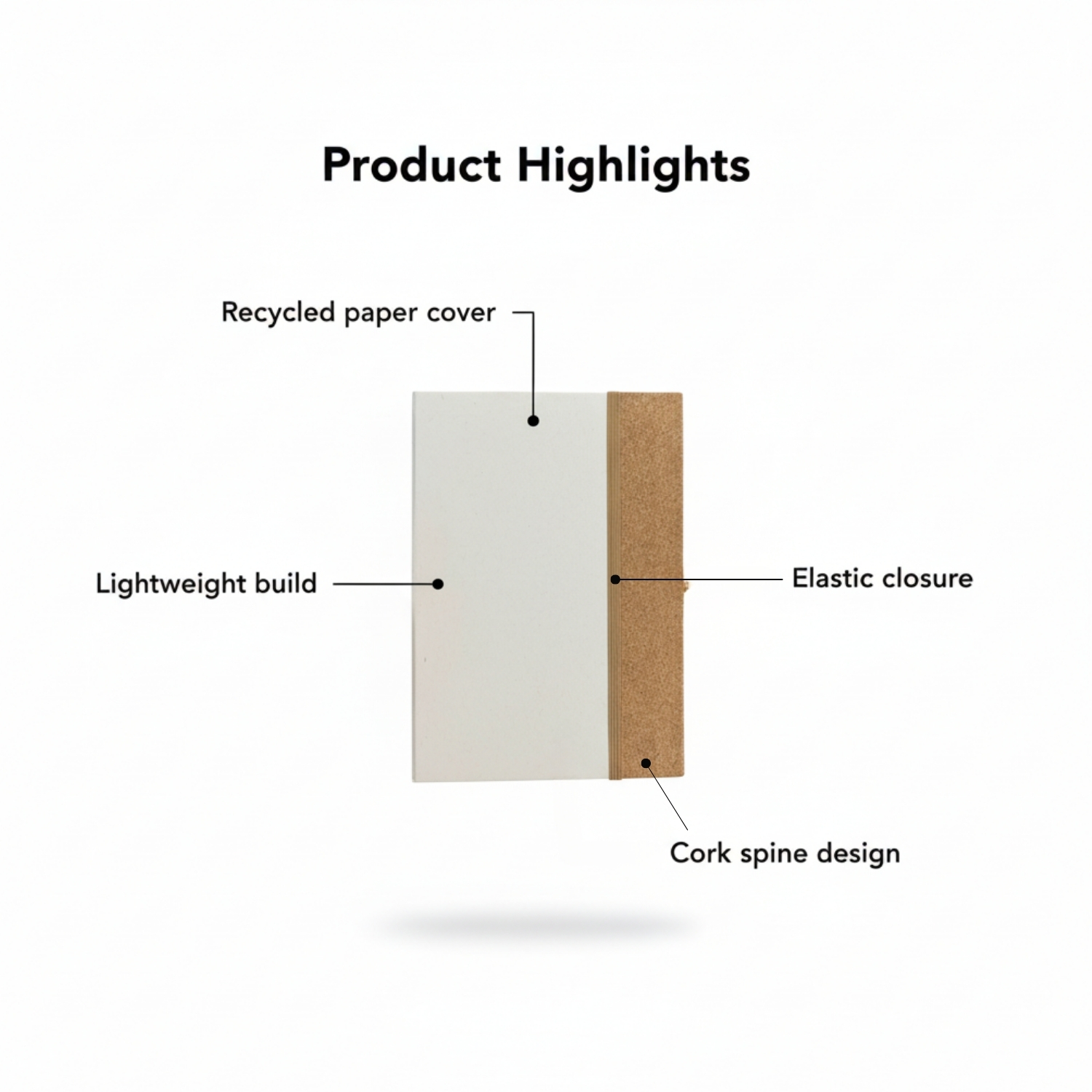 Carton Leaf Journal | Premium Eco-Friendly A5 Notebook, Recycled Milk Carton Paper, Cork Accents, 80 GSM Pages with Ruler | Sustainable Notebook for Office, Study & Daily Use view 3