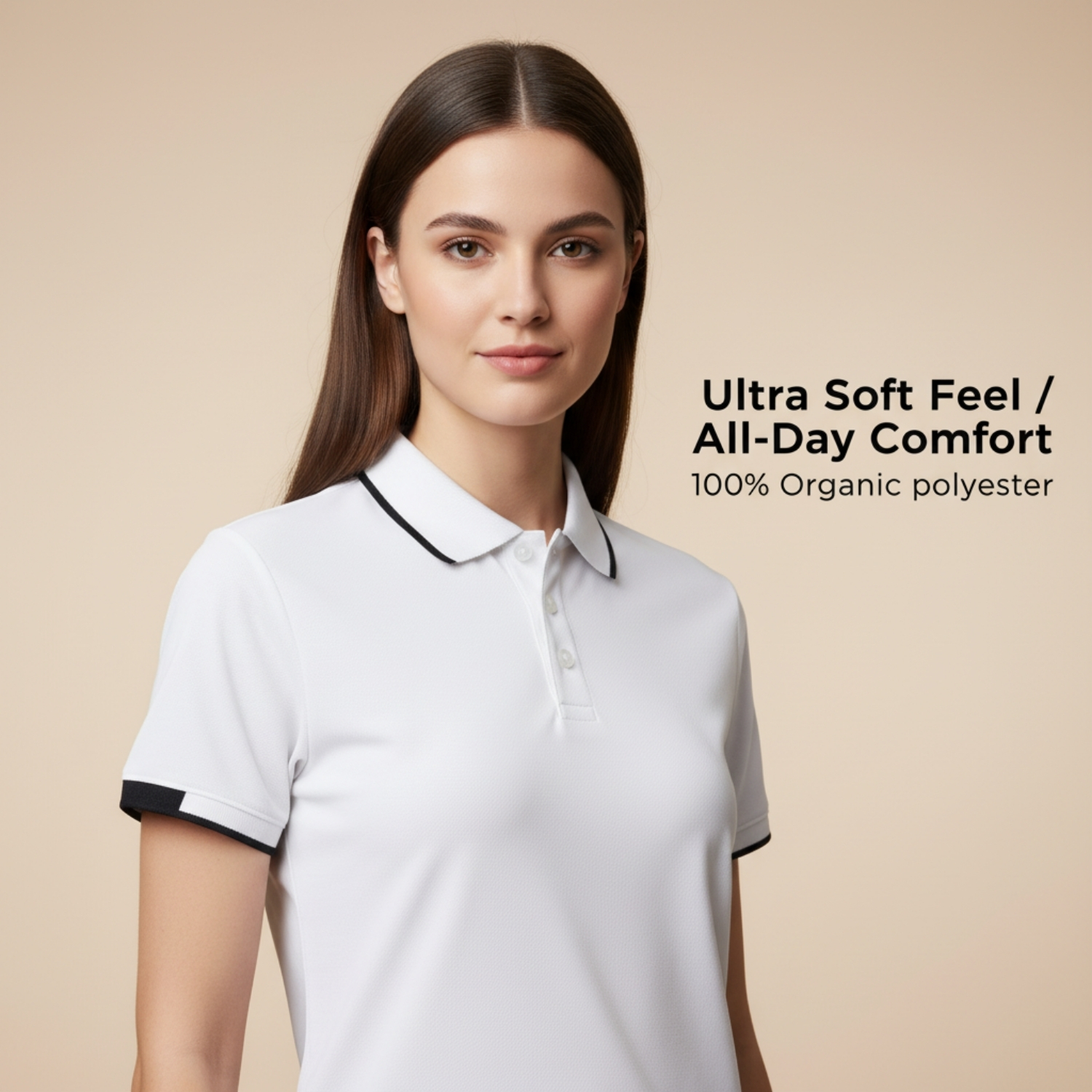Ciclo Breathe T-Shirt  | 100% Ciclo Polyester Pique Knit, Breathable Fabric, Classic Polo Collar | Smart Casual & Uniform Wear view 4