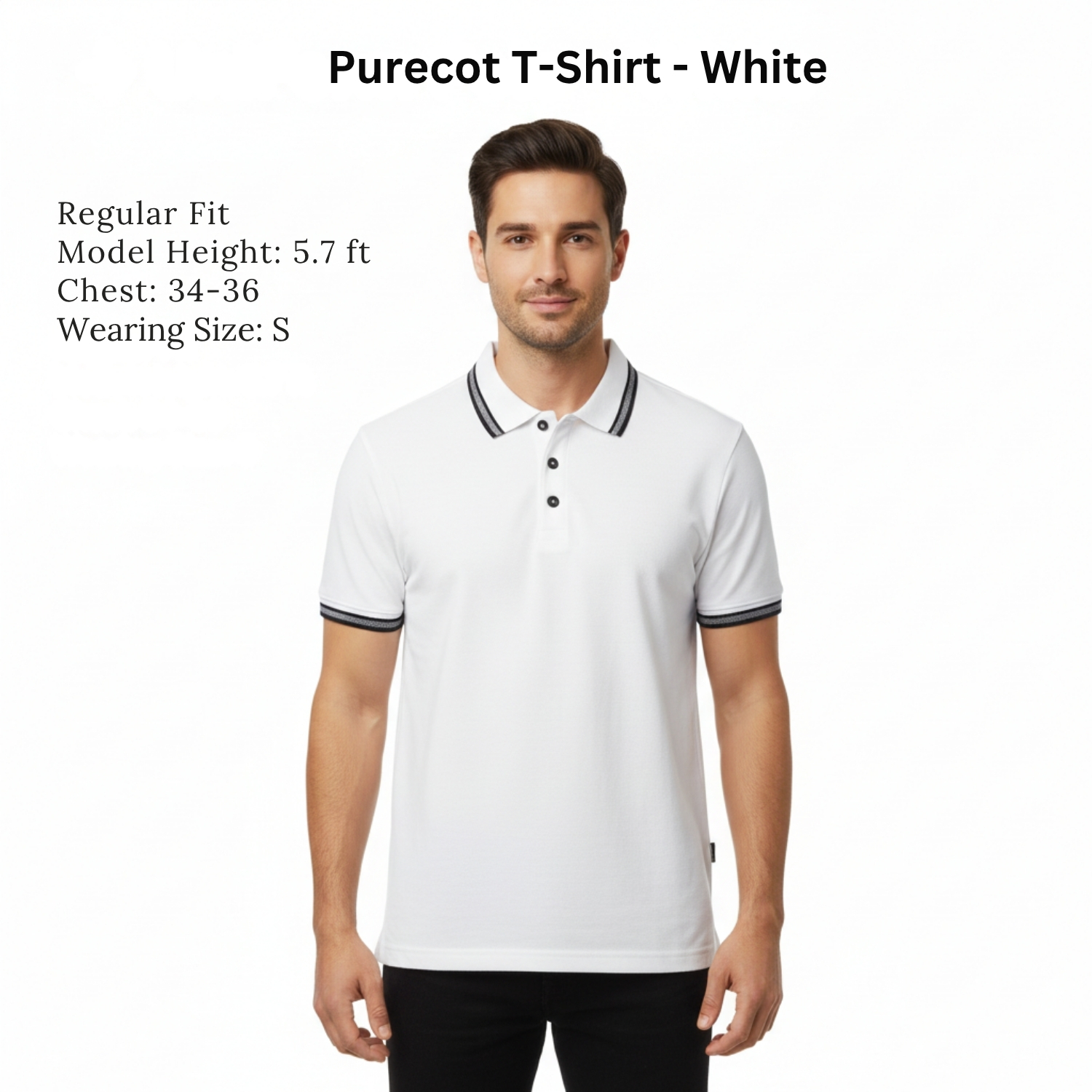 PureCot Tee | 100% Organic Cotton T-Shirt with Breathable Pique Knit, Soft Flexible Fit & Lightweight Comfort | Casual, Work & Active Wear view 4