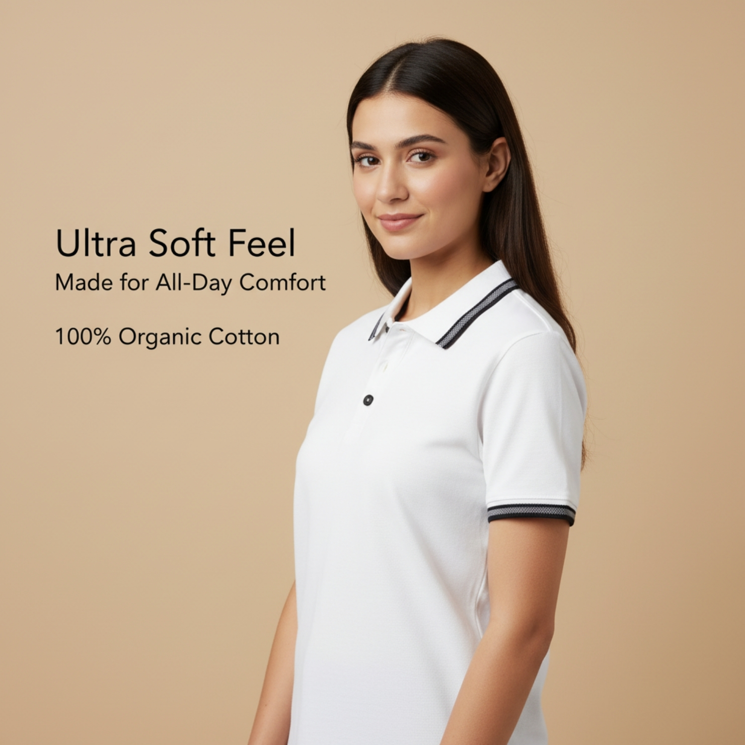 PureCot Tee | 100% Organic Cotton T-Shirt with Breathable Pique Knit, Soft Flexible Fit & Lightweight Comfort | Casual, Work & Active Wear view 3