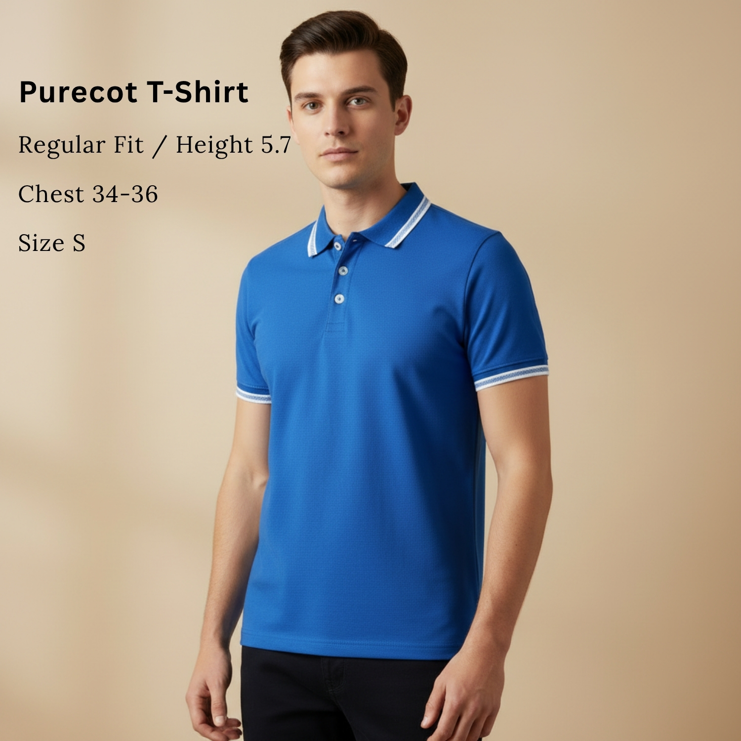 PureCot Tee | 100% Organic Cotton T-Shirt with Breathable Pique Knit, Soft Flexible Fit & Lightweight Comfort | Casual, Work & Active Wear view 3