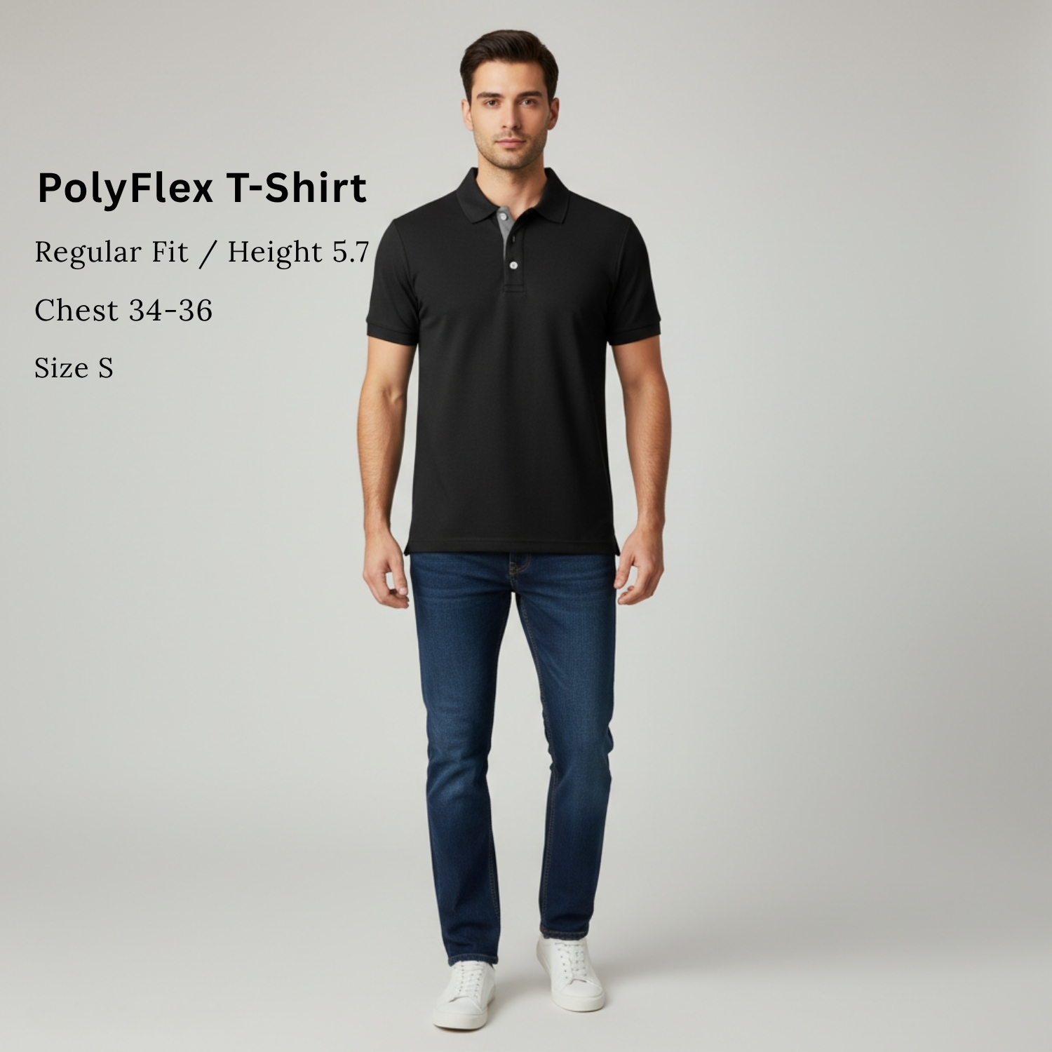 Poly Flex Polo Tee | 100% Polyester T-Shirt with Classic Collar, Lightweight Breathable Fabric & Relaxed Fit | Casual, Lounge & Active Wear view 3
