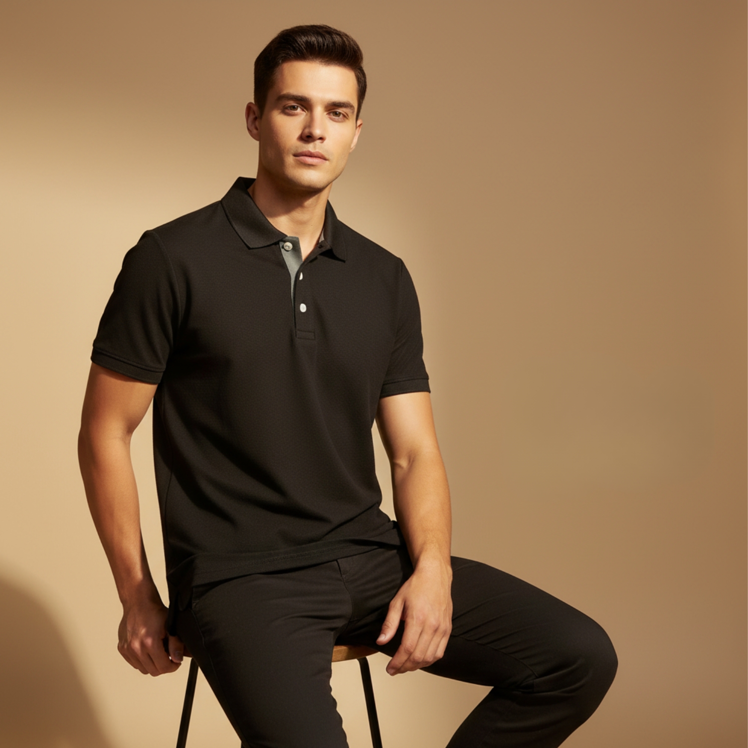 Poly Flex Polo Tee | 100% Polyester T-Shirt with Classic Collar, Lightweight Breathable Fabric & Relaxed Fit | Casual, Lounge & Active Wear view 2