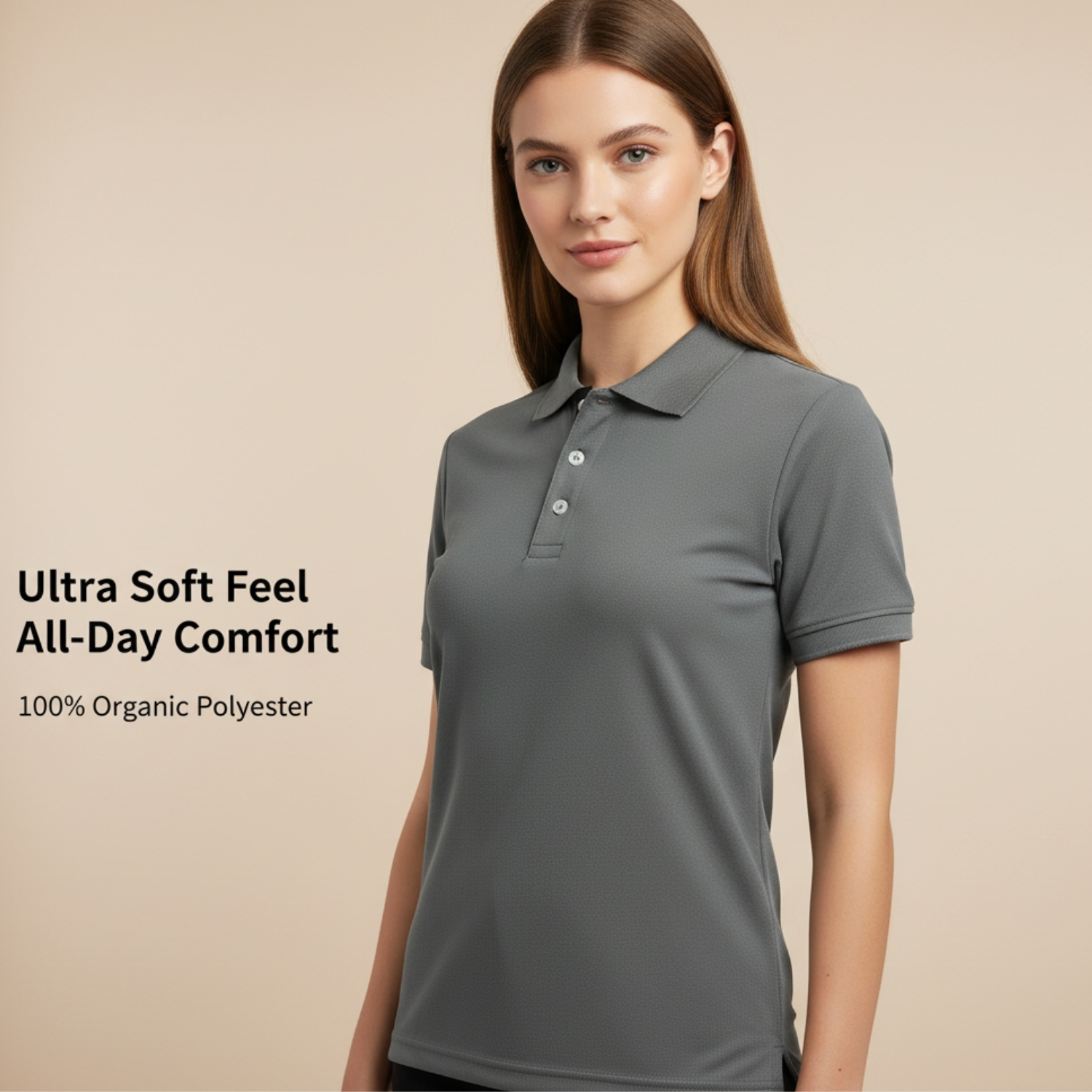 PolyFlex Polo Tee | Lightweight Polyester T-Shirt with Classic Collar, Breathable Fabric & Relaxed Fit | Casual, Lounge & Active Wear view 4