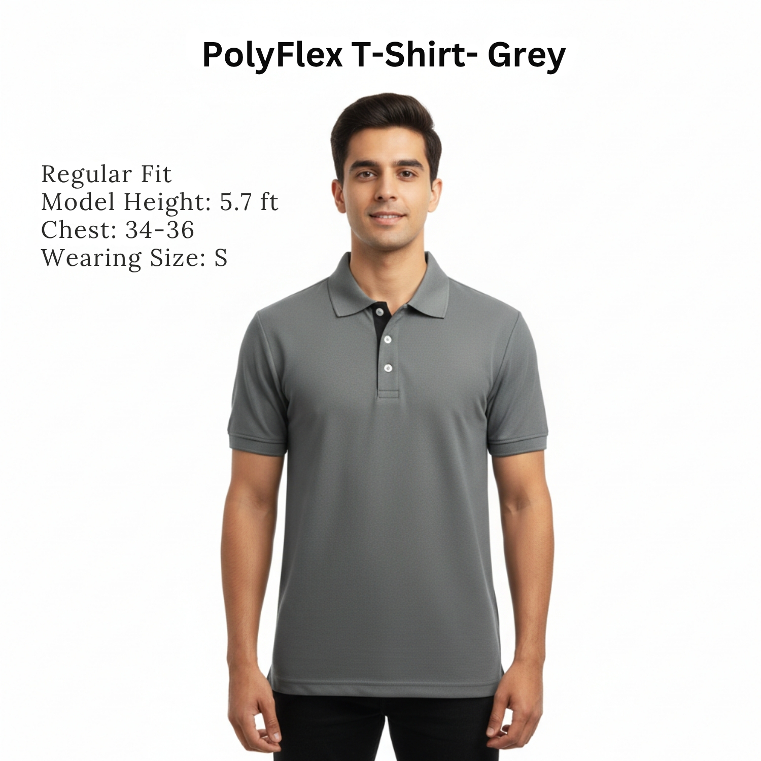 PolyFlex Polo Tee | Lightweight Polyester T-Shirt with Classic Collar, Breathable Fabric & Relaxed Fit | Casual, Lounge & Active Wear view 3