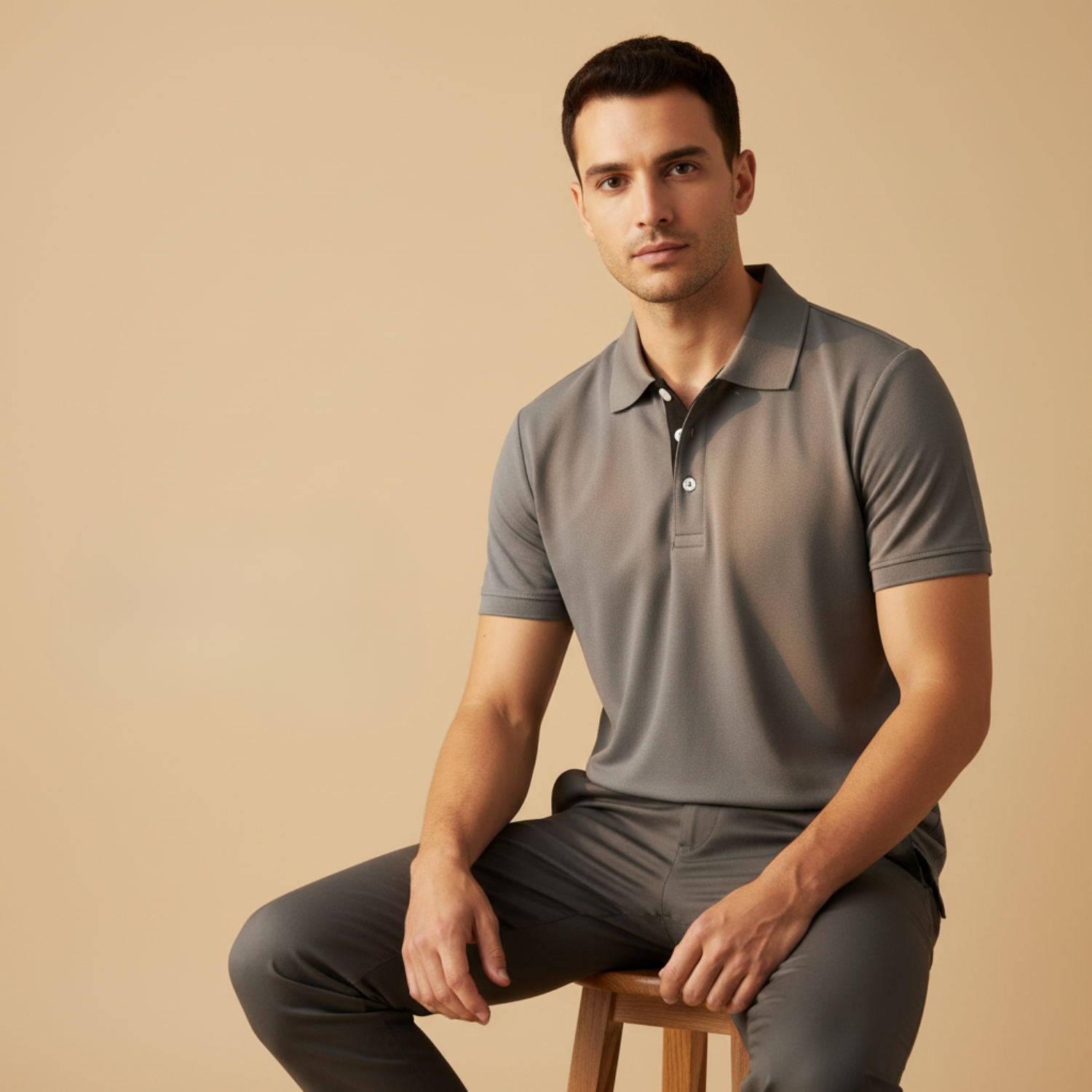 PolyFlex Polo Tee | Lightweight Polyester T-Shirt with Classic Collar, Breathable Fabric & Relaxed Fit | Casual, Lounge & Active Wear view 2