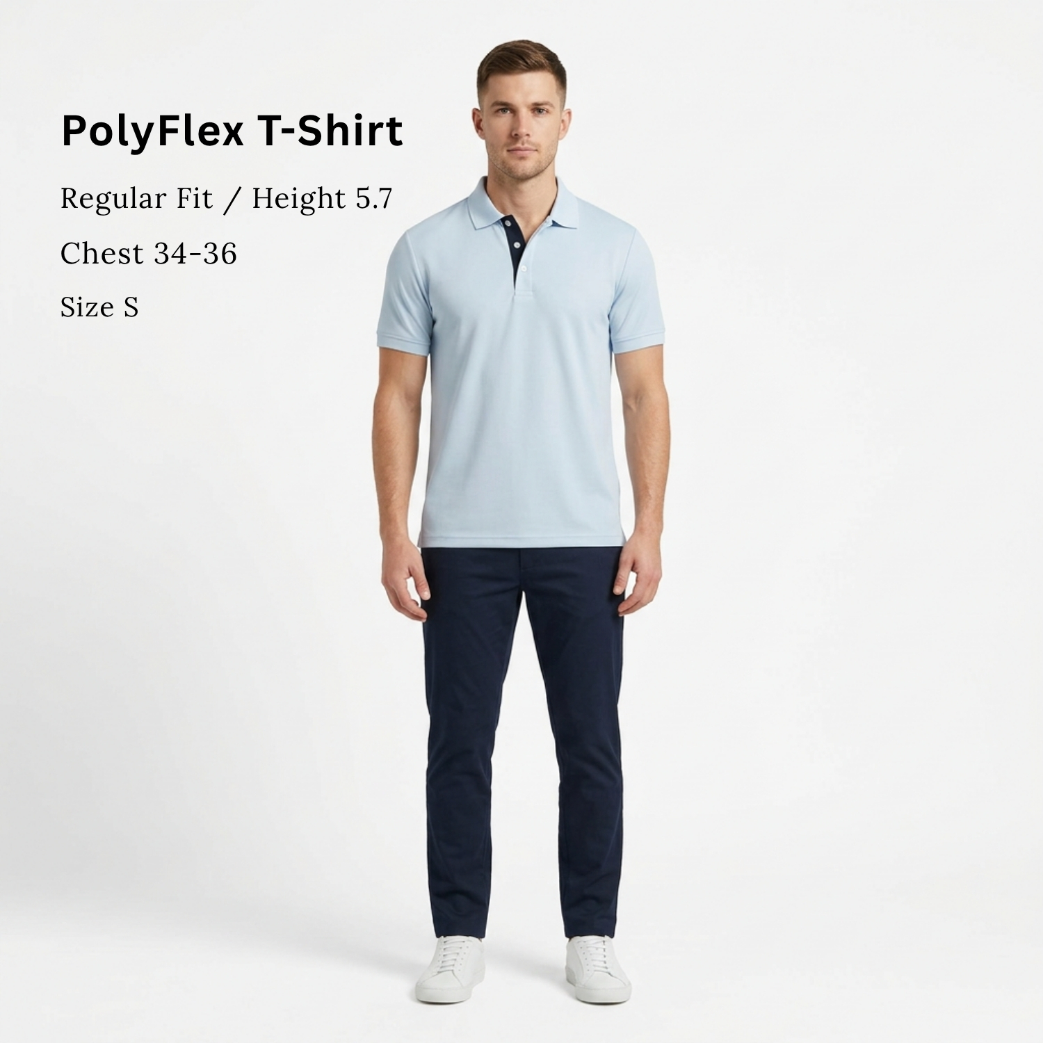 PolyFlex Polo Tee | Lightweight Polyester T-Shirt with Classic Collar, Breathable Fabric & Relaxed Fit | Casual, Lounge & Active Wear view 3