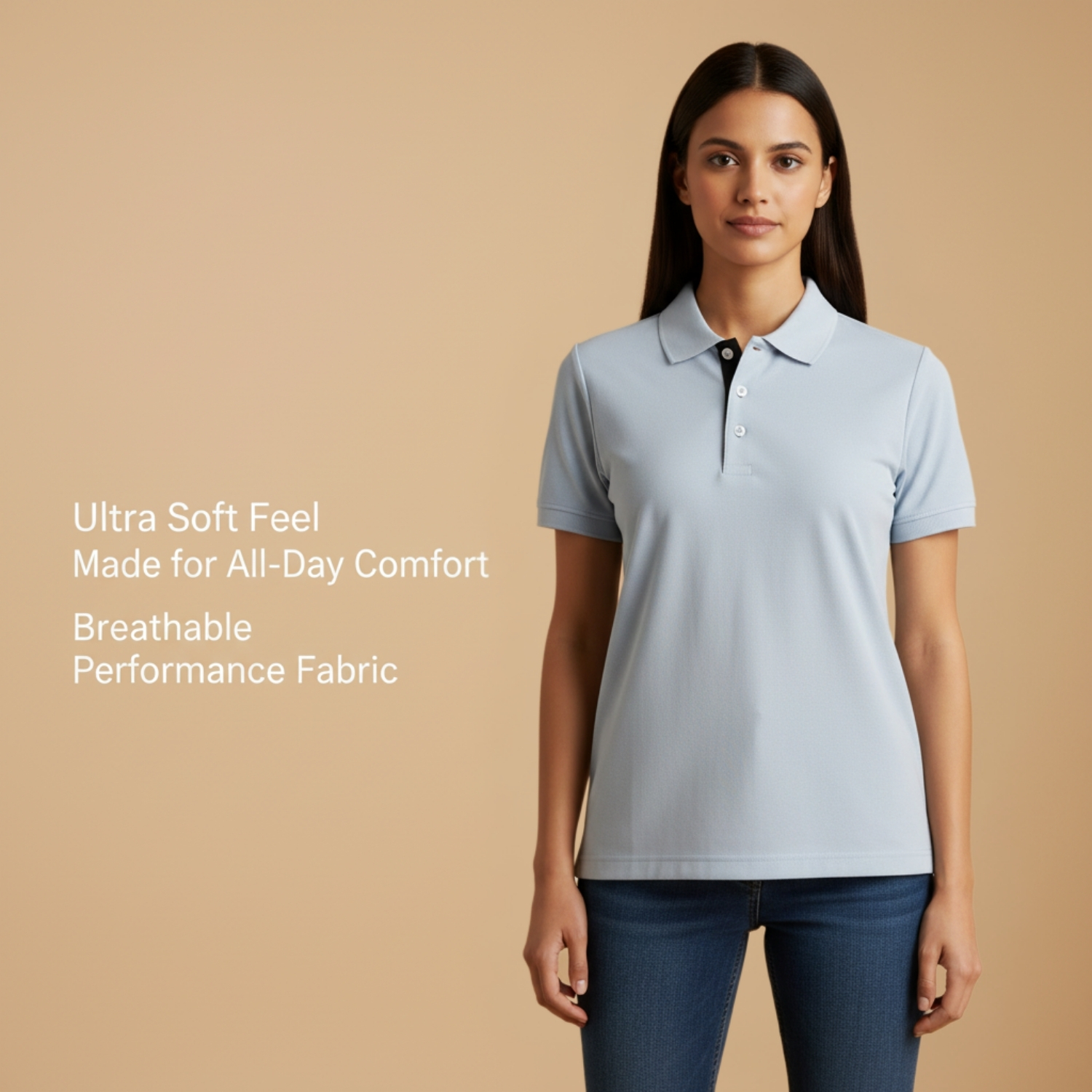 PolyFlex Polo Tee | Lightweight Polyester T-Shirt with Classic Collar, Breathable Fabric & Relaxed Fit | Casual, Lounge & Active Wear view 4