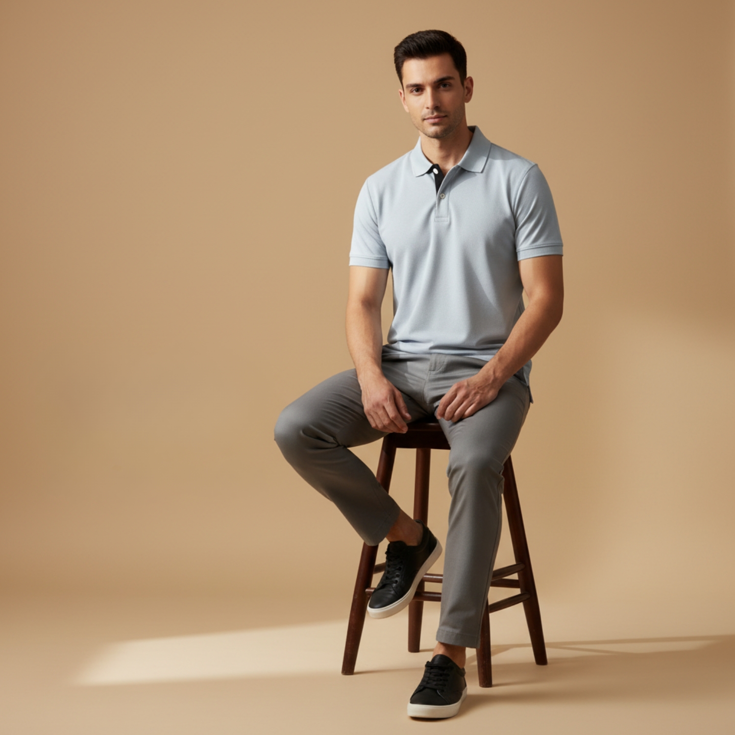 PolyFlex Polo Tee | Lightweight Polyester T-Shirt with Classic Collar, Breathable Fabric & Relaxed Fit | Casual, Lounge & Active Wear view 2