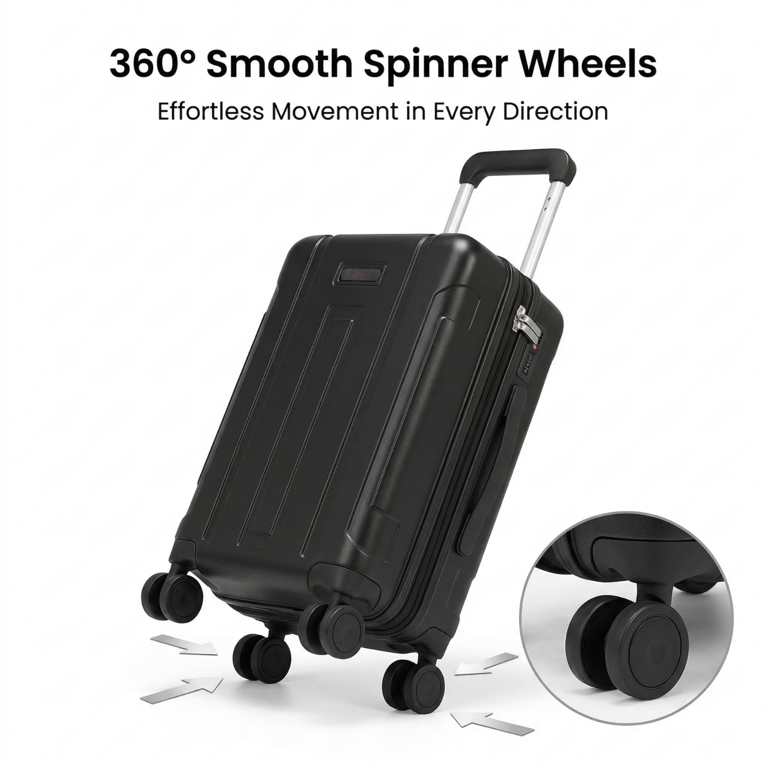 20-Inch Polycarbonate Trolley Bag | Lightweight Cabin Suitcase with Telescopic Aluminum Handle, 8 Spinner Wheels & TSA Lock | Travel Carry-On Luggage view 2