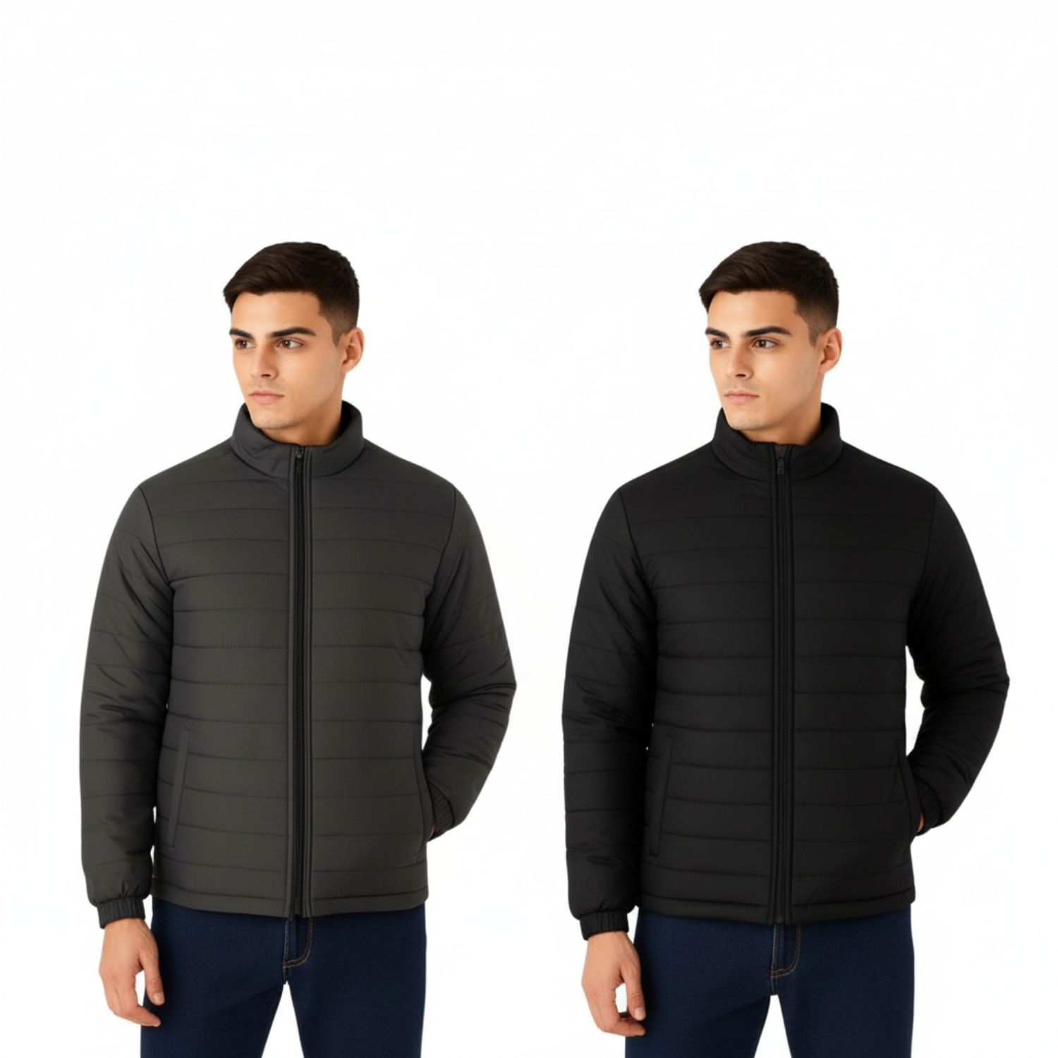 Urban Trek Black | 100% Polyester Jacket with YKK Metal Zipper, Ribbed Cuffs & Hem with Grey Tipping, Structured Fit | Urban Streetwear Jacket view 2