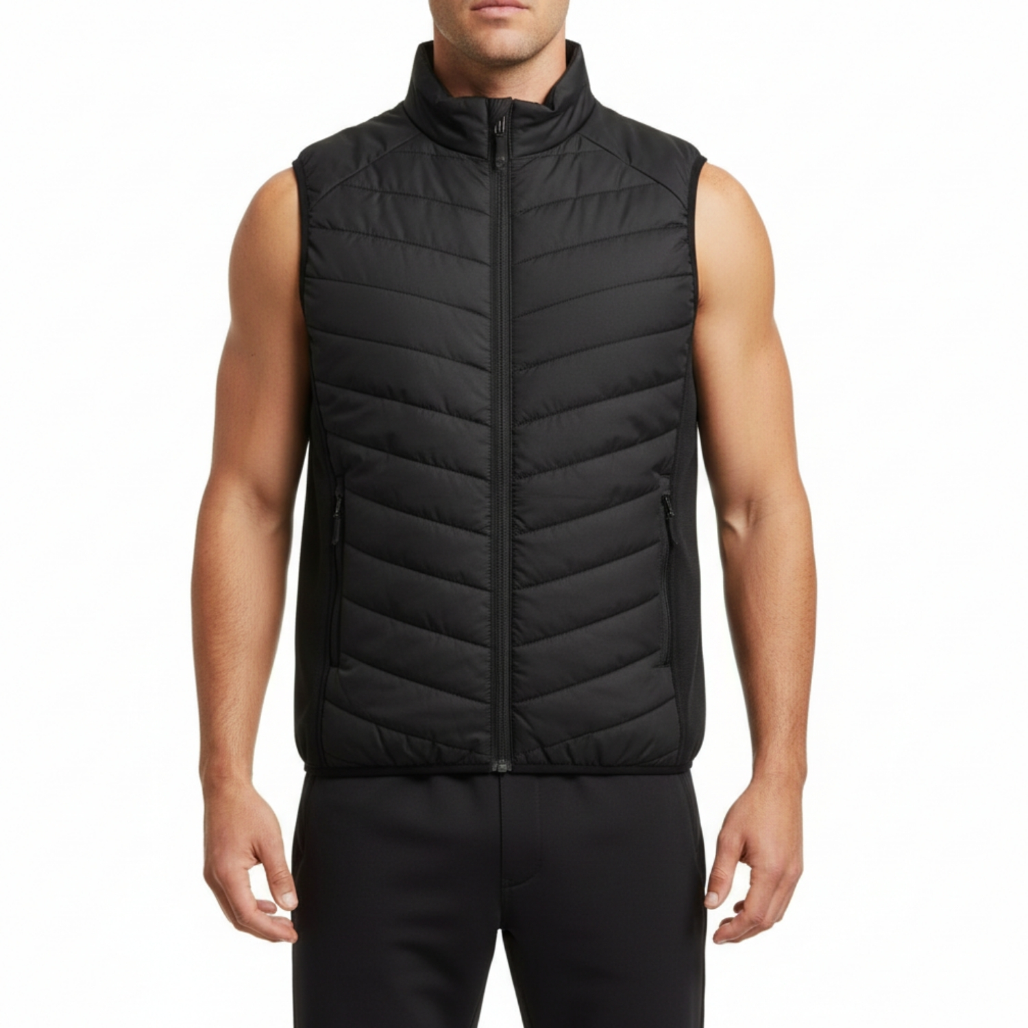 Strado Gilet | Sleeveless Jacket with YKK Metal Zipper, Ribbed Hem with Grey Tipping, Lightweight Urban Fit | Layering Essential view 2