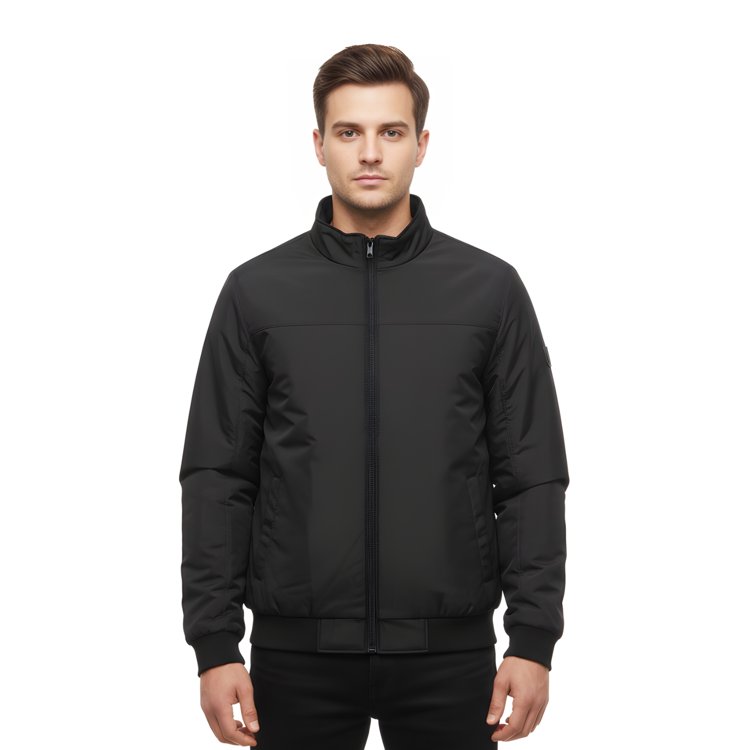 Arctic Drift Jacket | Lightweight Urban Jacket with YKK Metal Zipper, Ribbed Cuffs & Hem with Grey Tipping, Clean Streetwear Fit | Everyday Layering Jacket view 2
