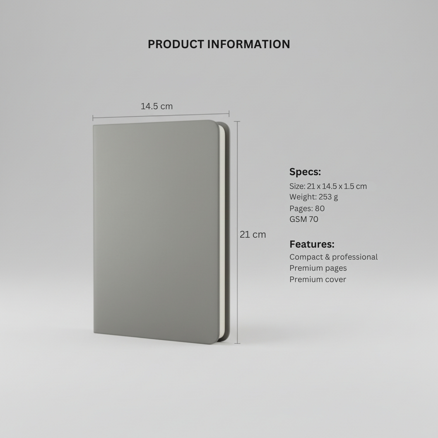 Soft Touch PU Journal | Soft-Touch Notebook with 80 Sheets 70 GSM Paper, Compact & Professional Design | Daily Writing & Corporate Gifting Notebook view 4
