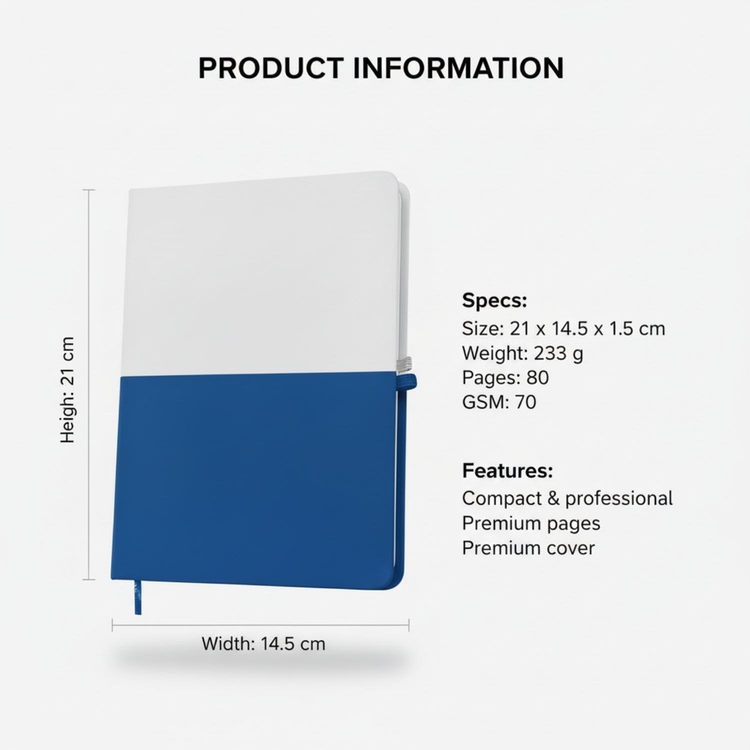 Duo Tone Edgebook | Hard Cover Notebook with Ruled Pages, Smooth Writing, Durable & Compact Design | Office, Meetings & Corporate Gifting view 4