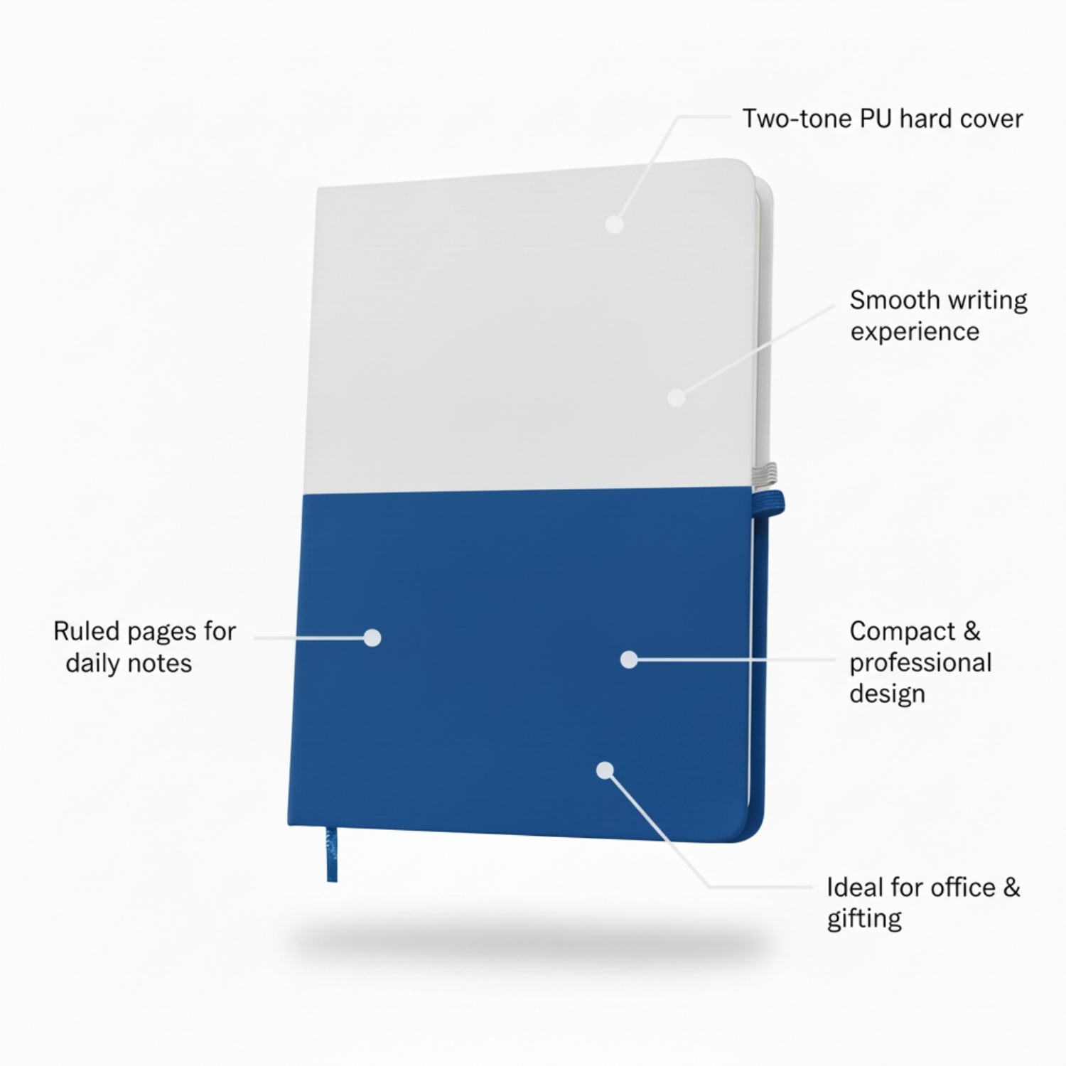 Duo Tone Edgebook | Hard Cover Notebook with Ruled Pages, Smooth Writing, Durable & Compact Design | Office, Meetings & Corporate Gifting view 3