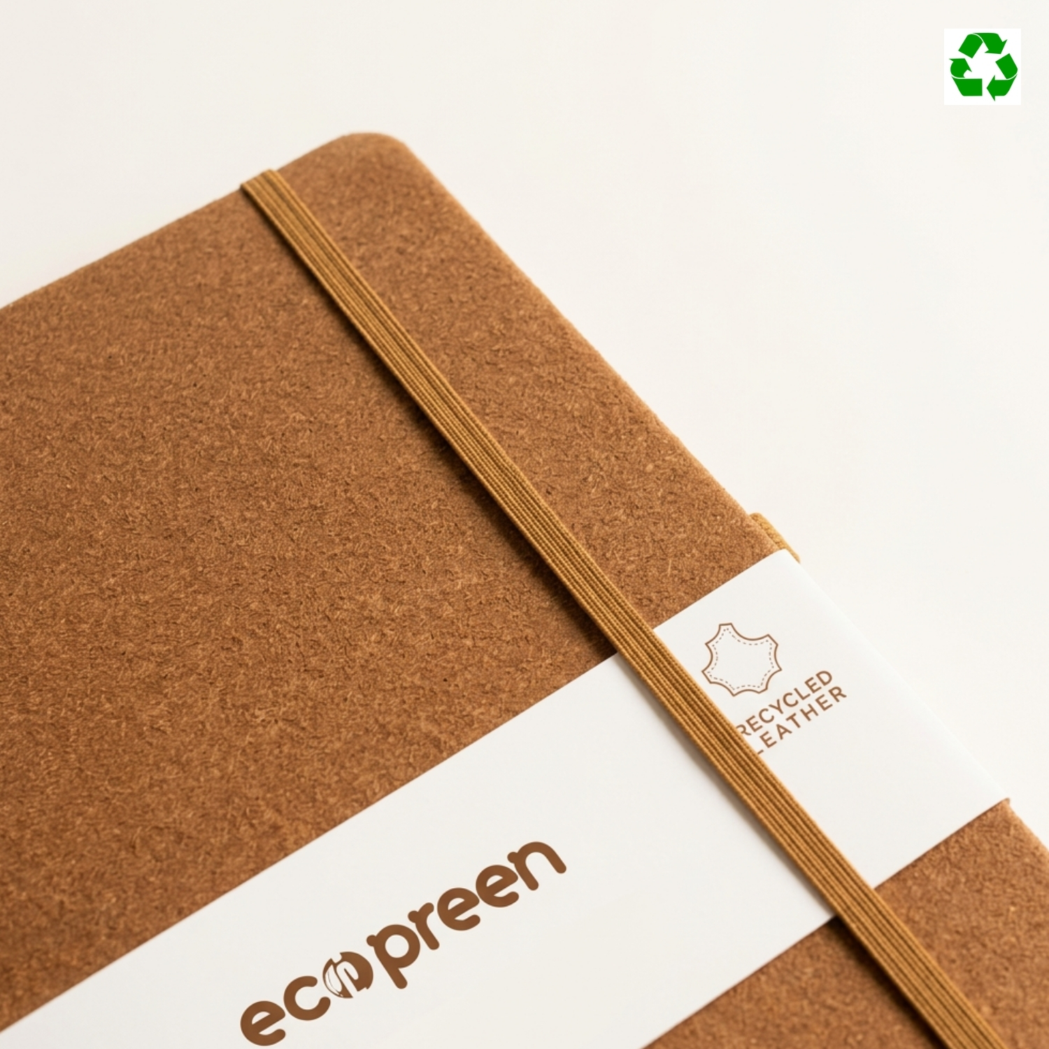 Recycled Leather Notebook | Two-Tone PU Hard Cover Notebook, Eco-Friendly, Durable & Premium Finish | Corporate Gifting & Professional Journal view 3