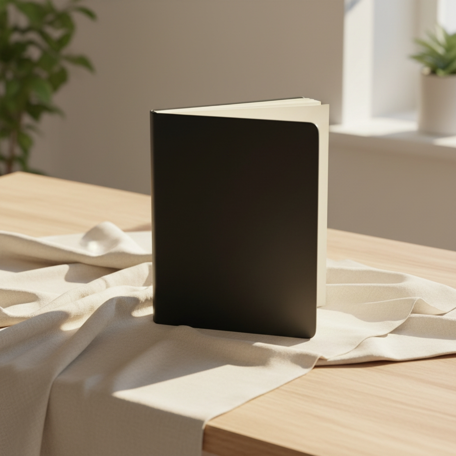 Executive Black notebook | Black PU Hard Cover with Silver Branding, Durable Binding | Executive Meeting & Corporate Gifting Notebook view 2