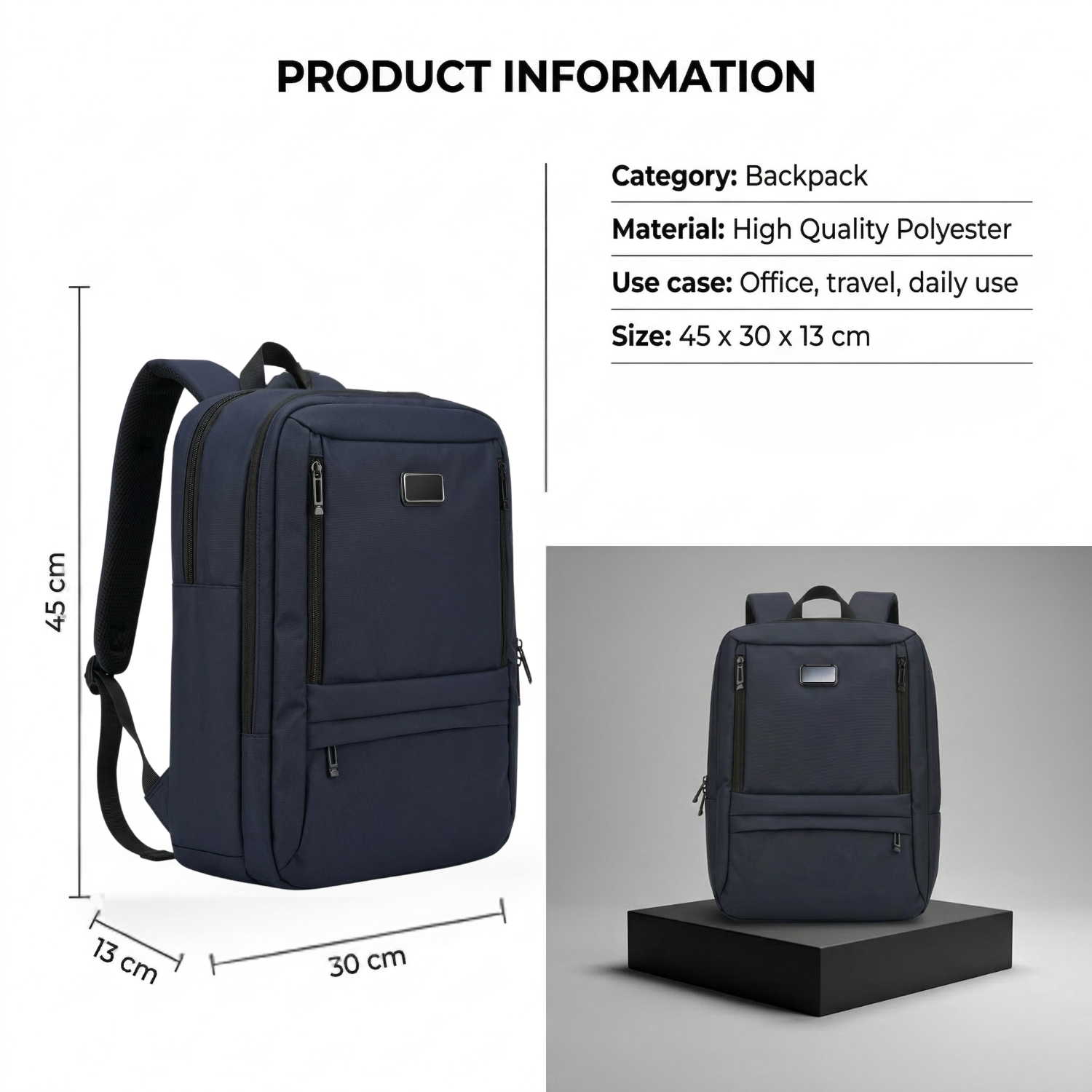 TrailMate Laptop Backpack | Water-Resistant Backpack with  Padded Laptop Compartment, Organizer, Trolley Sleeve & Cushioned Back | Office, Travel & Tech Commute Bag view 4