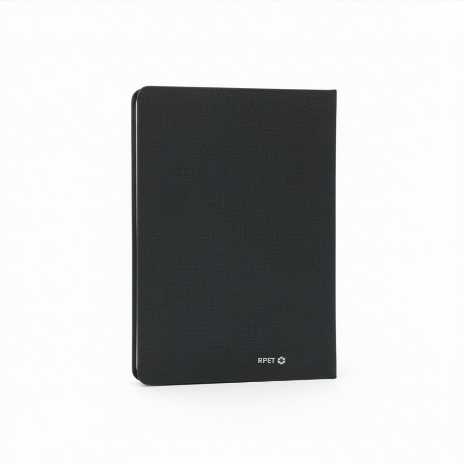 The PlanetPages Notebook | Premium Eco-Friendly A5 Notebook, RPET Fabric Cover, Metal Logo Plate, Durable Hardbound Design | Sustainable Journal for Office, Travel & Gifting, Grey view 2