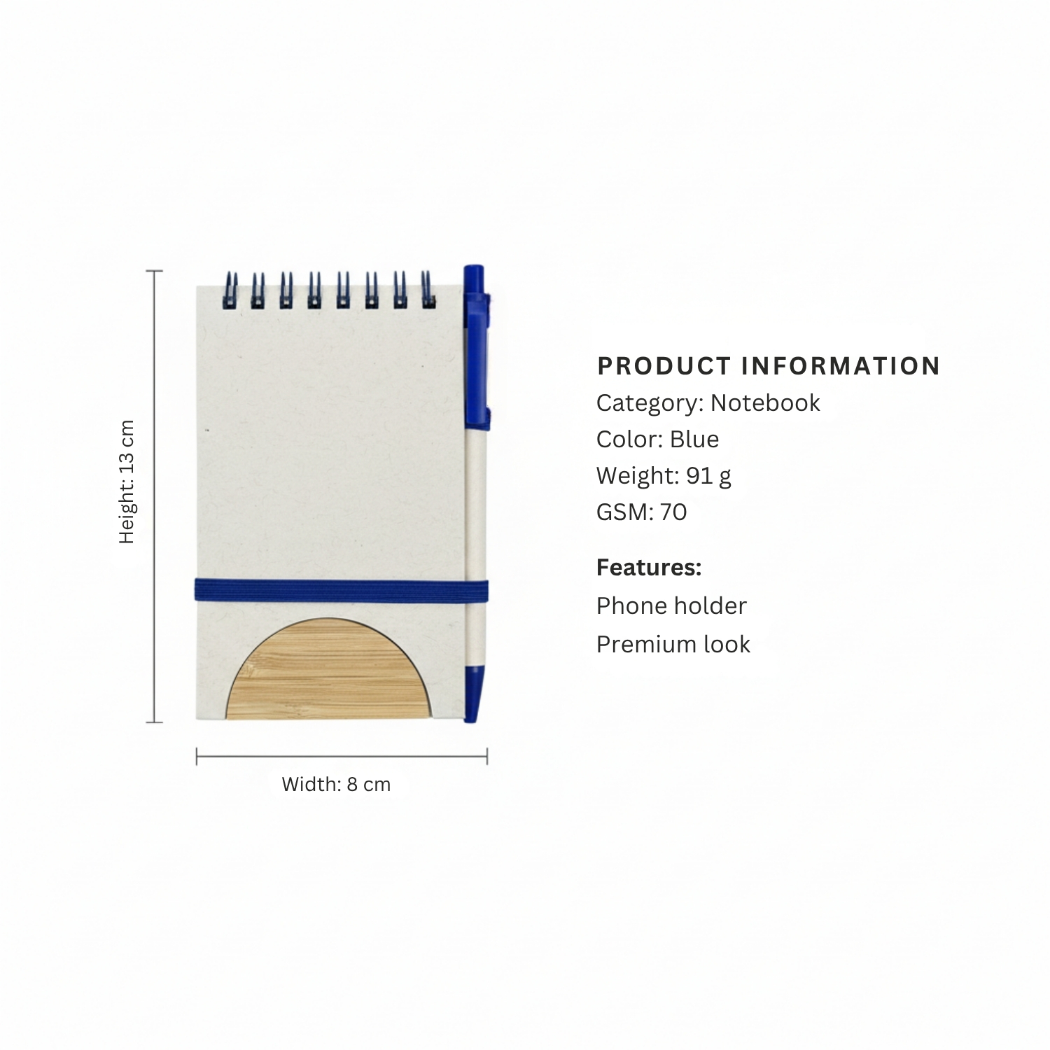 SpiralLeaf Eco Notebook | Recycled Milk Carton Paper Notebook with Built-In Phone Holder | Sustainable Spiral Notebook for Work, Study & Gifting view 4