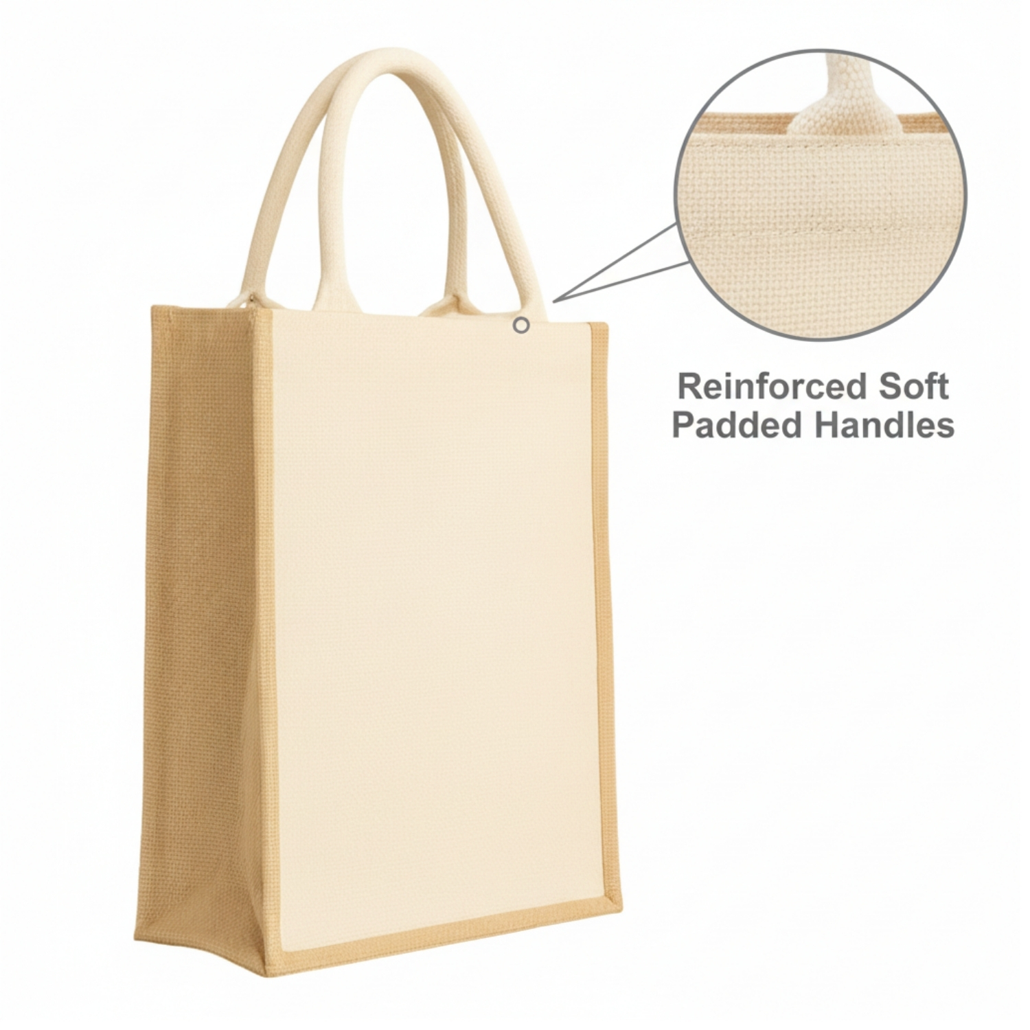 Sachi Jute Tote Bag | 100% Natural Jute Carry Bag with Waterproof Lining, Reinforced Handles & Spacious Design | Eco-Friendly Shopping & Everyday Tote view 2
