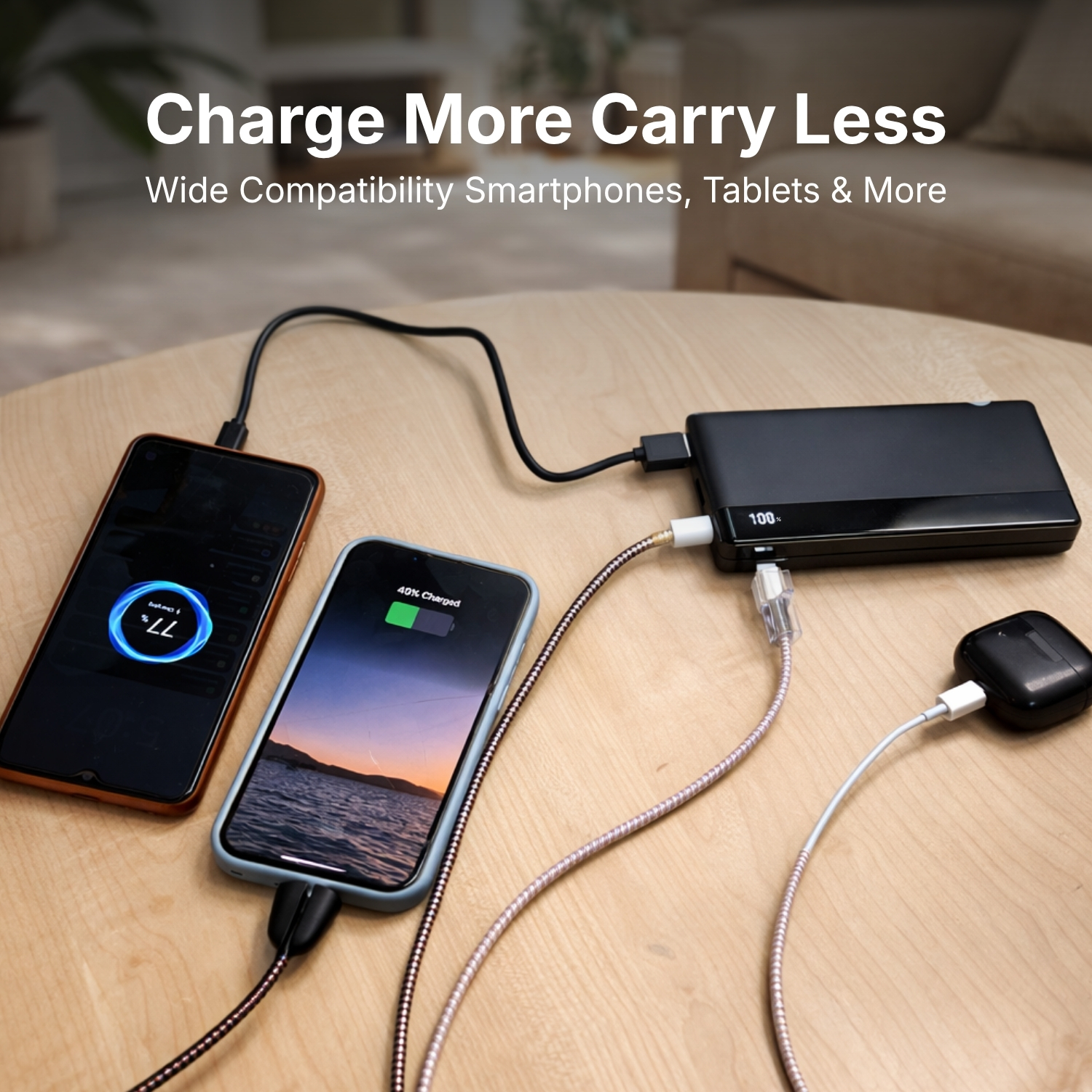 Pulse Power Bank 10K | 10000mAh Fast Charging Power Bank, 22.5W Output, USB-A & Type-C Ports, Compact Design | Portable Charger for Travel & Daily Use view 3