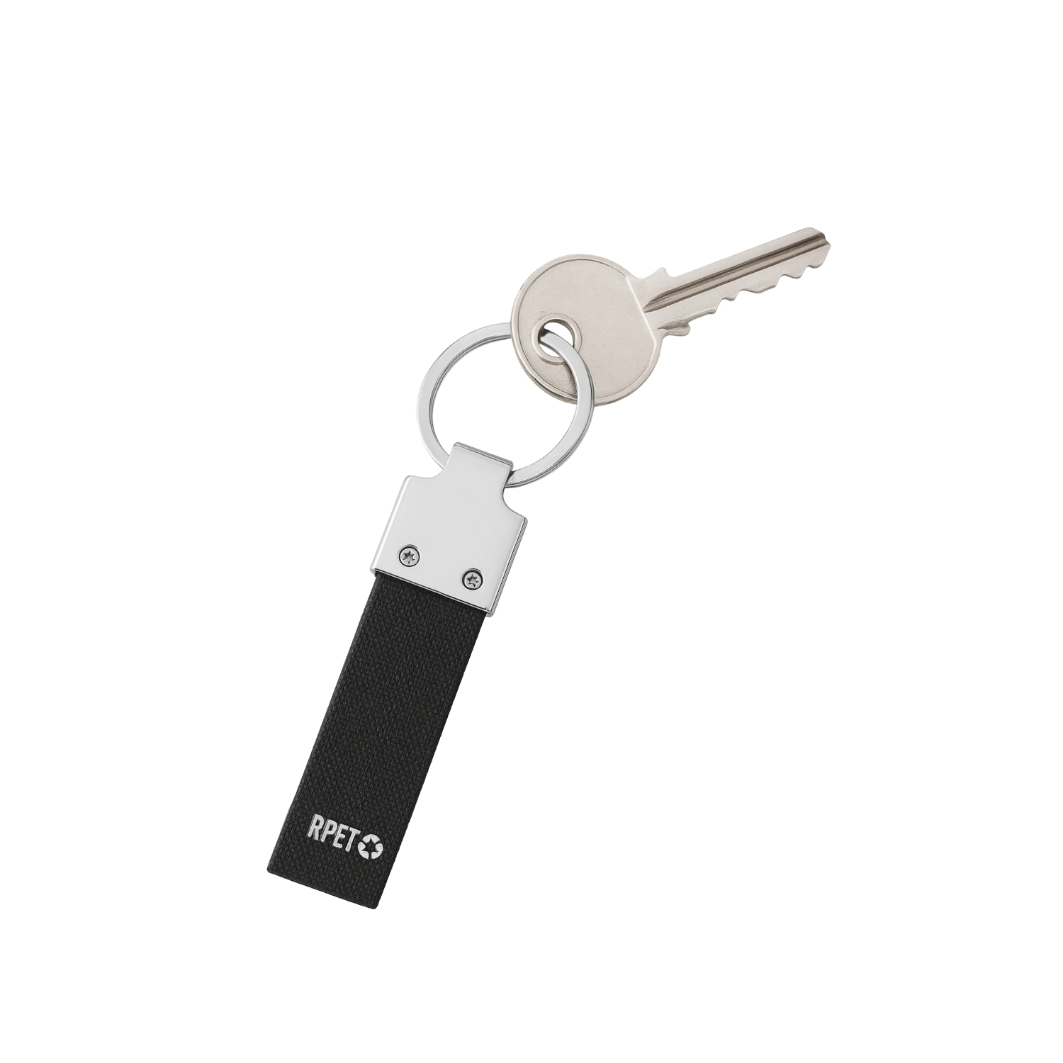 Eco Loop RPET  Keychain | Recycled Fabric & Metal Keychain with Strong Ring, Lightweight & Durable Design, Laser Engraving Ready | Corporate Gifting Keychain view 2