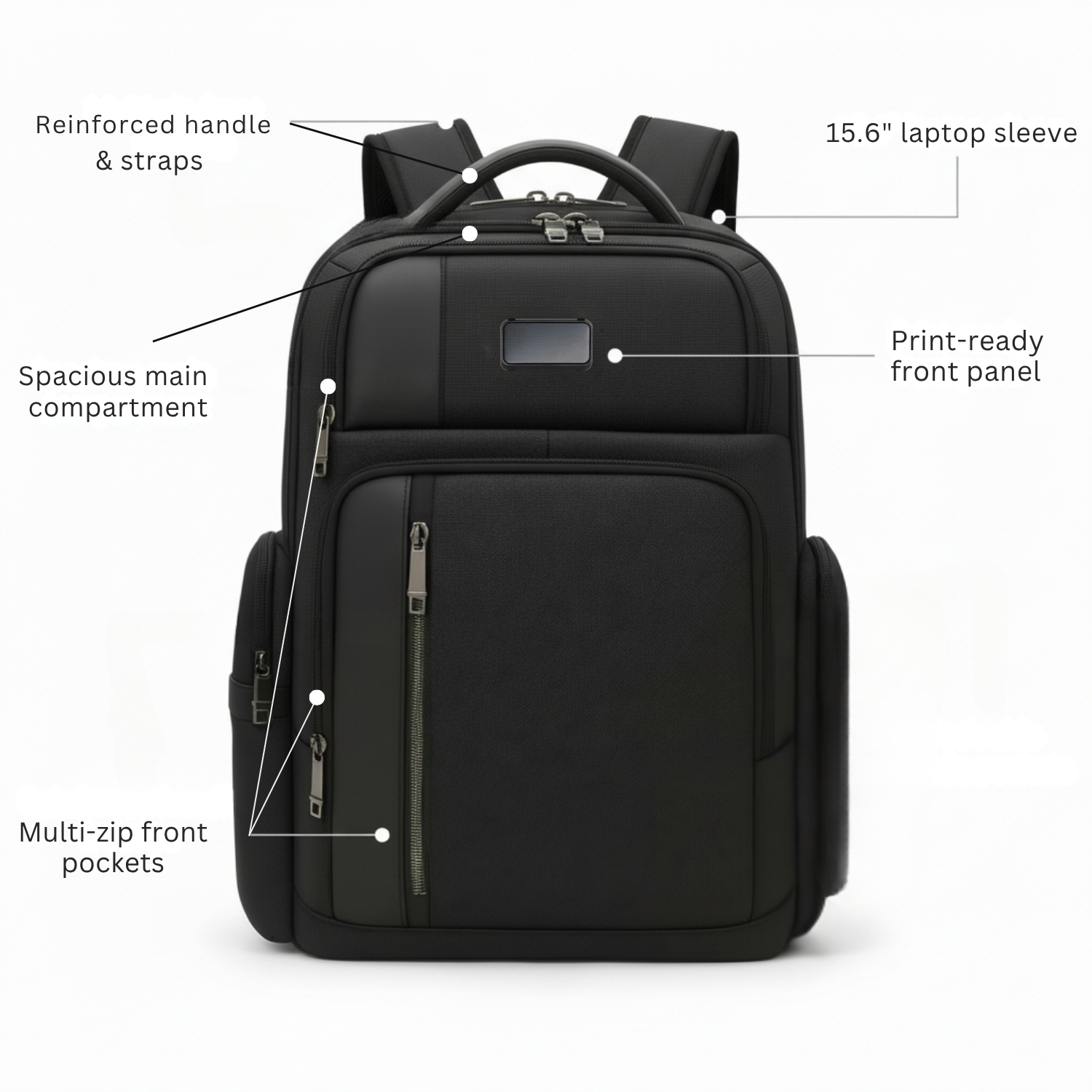 Groovo Laptop Backpack | Durable Backpack with 15.6” Padded Laptop Sleeve, Multi-Zip Storage, Mesh Side Pockets & Reinforced Straps | Everyday & Travel Carry Bag view 3