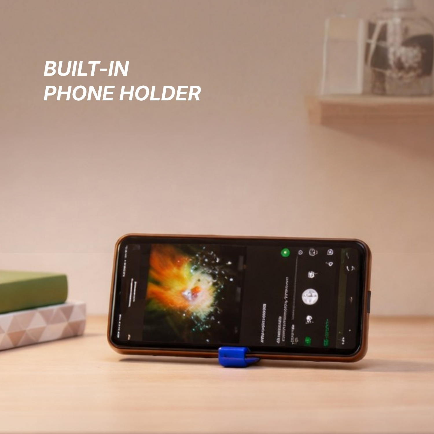 EcoStand Aluminum Phone Holder | Recycled Aluminum Multi-Functional Mobile Stand with Built-In Holder | Compact, Sustainable Desk & Travel Accessory view 4