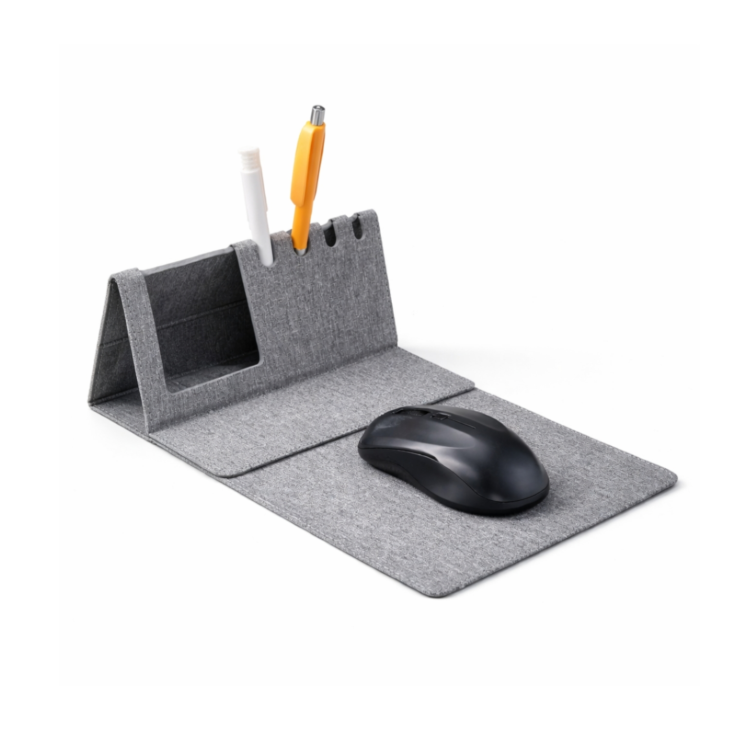 ReMat RPET Desk Pad | Foldable Eco-Friendly Phone & Pen Holder, Lightweight Fabric Desk Stand, Portable Workspace Organizer | Sustainable Office Accessory| Foldable Eco-Friendly Phone & Pen Holder, Lightweight Fabric Desk Stand, Portable Workspace Organizer | Sustainable Office Accessory view 2