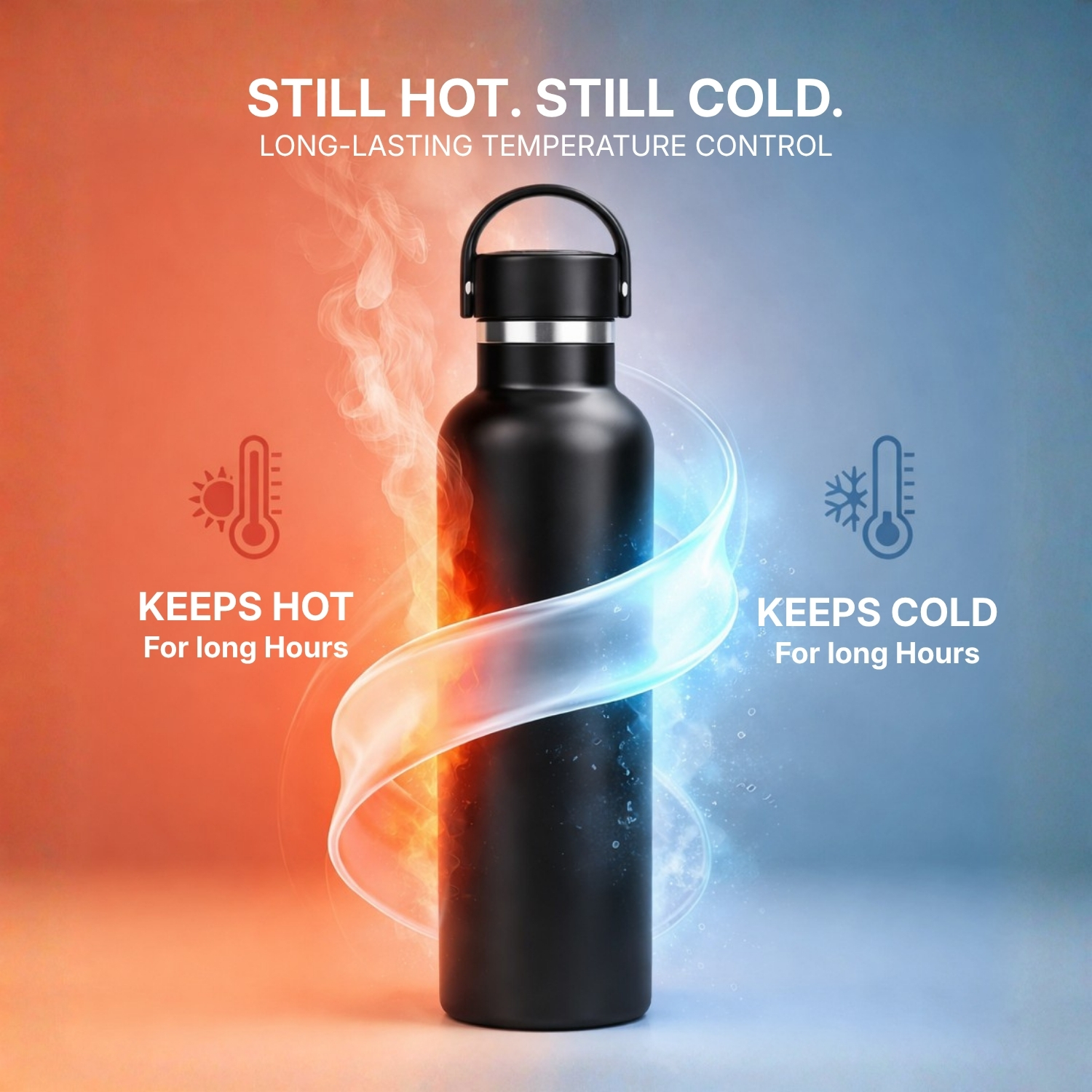 Hydro Edge Vacuum Flask 750ML | ISI Certified Stainless Steel Bottle, Double-Wall Insulated, Leak-Proof Hot & Cold Water Bottle | Travel, Gym & Office Use view 4