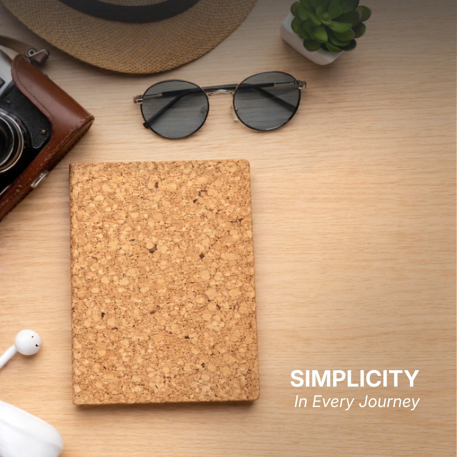Cork Port Travel Folder | Eco-Friendly Travel Wallet with Natural Cork Finish, Lightweight & Durable, Minimalist Design | Sustainable Travel Accessory view 3