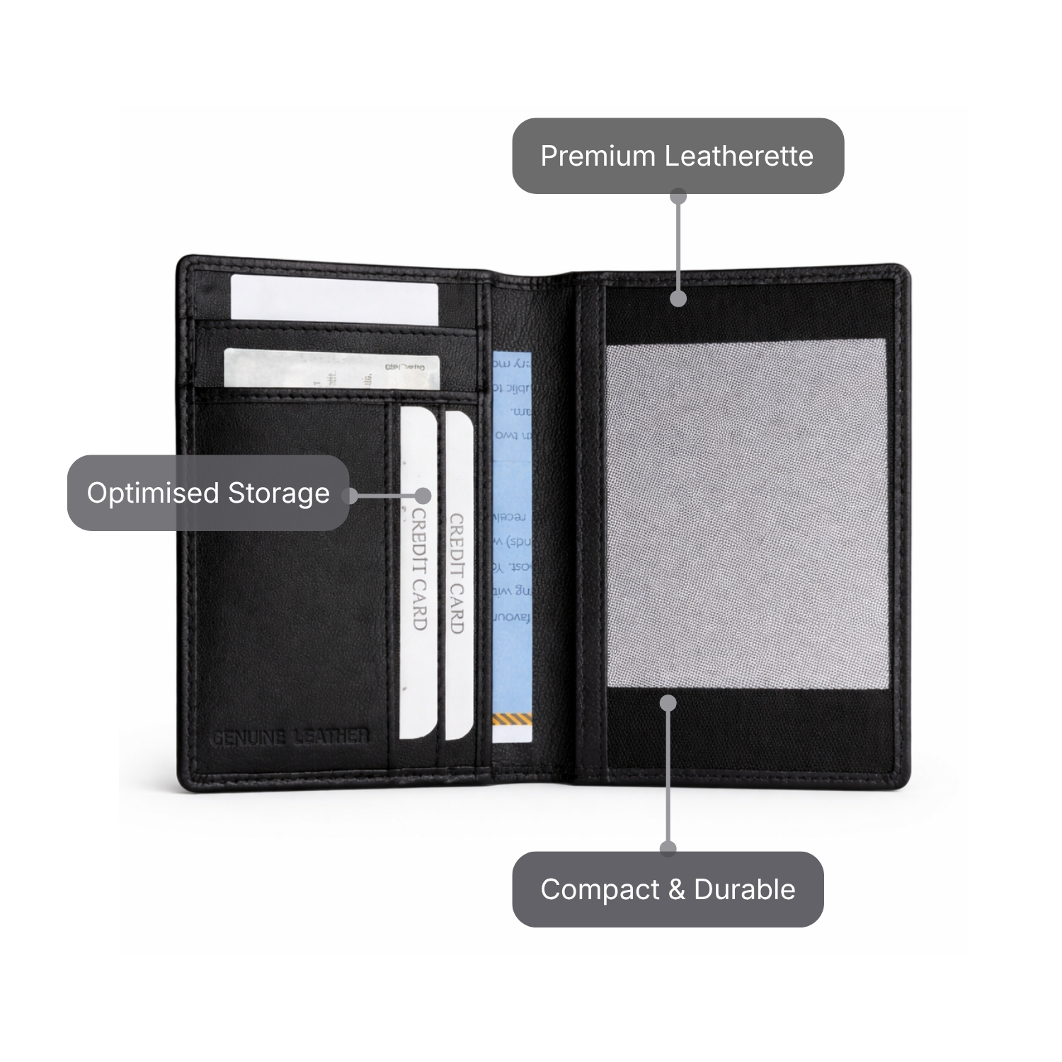 Jet Pass Passport Holder | Slim Leatherette Travel Wallet with Card Slots, Cash Storage & Secure Snap Closure | Compact Travel Organizer view 2