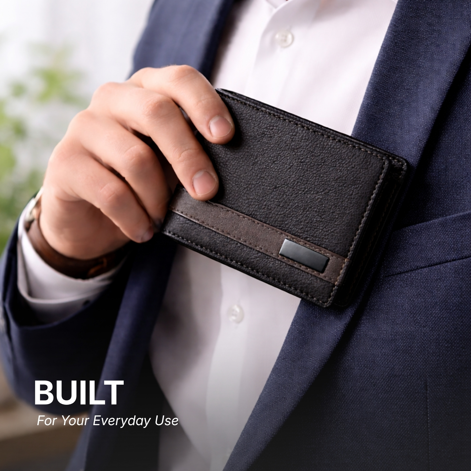 Prime Fold Wallet 2 | Dual-Tone Leatherette Bi-Fold Wallet with Card Slots, ID Window & Cash Compartment | Slim Executive Wallet view 4