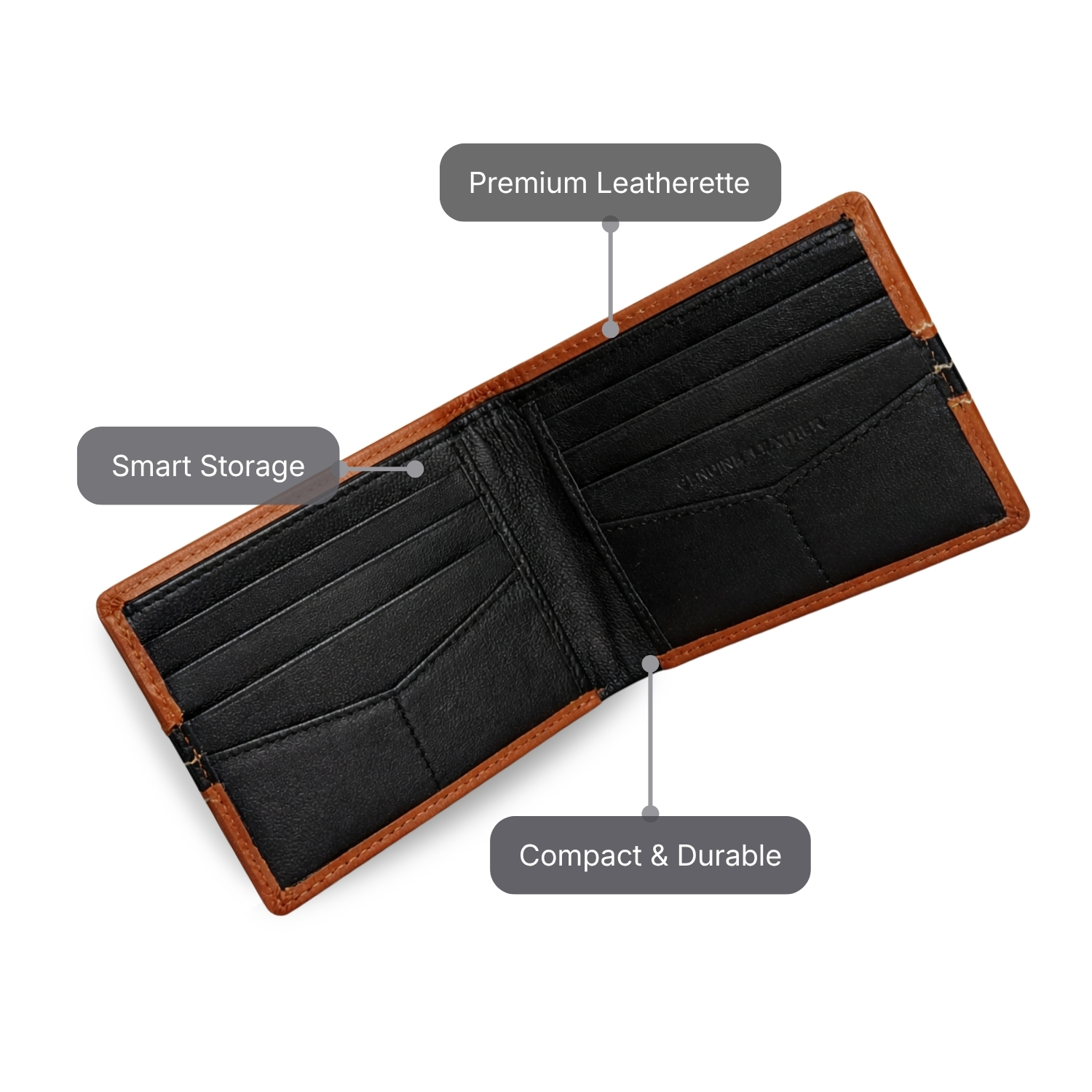 Urban Edge Wallet 2 | Premium Leatherette Bi-Fold Wallet with Card Slots, ID Window & Cash Compartment, Slim Soft-Touch Design | Corporate & Everyday Use Wallet view 2