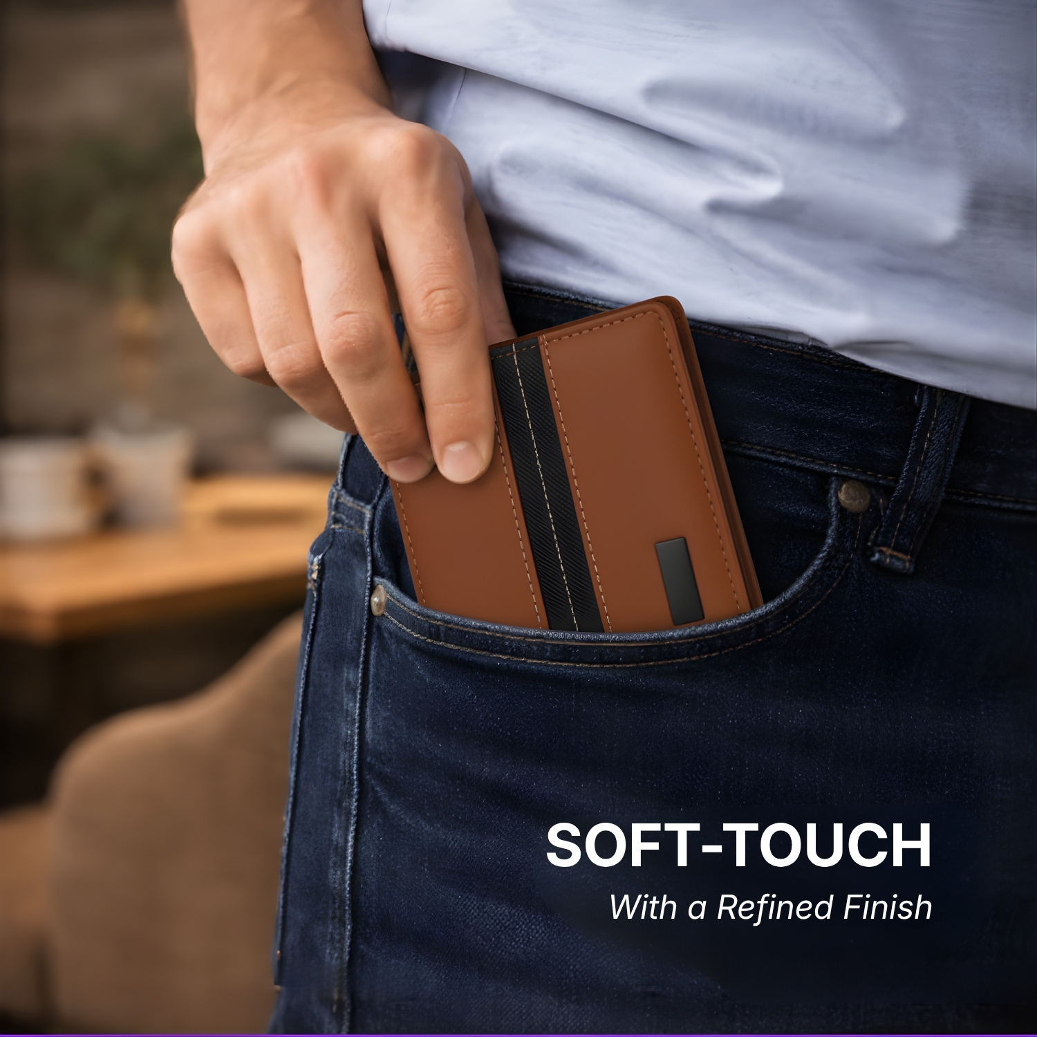 Urban Edge Wallet 2 | Premium Leatherette Bi-Fold Wallet with Card Slots, ID Window & Cash Compartment, Slim Soft-Touch Design | Corporate & Everyday Use Wallet view 4