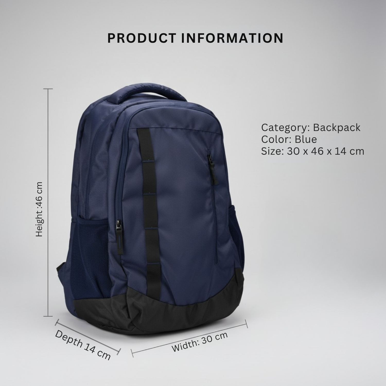Kivo Backpack | Durable Polyester Backpack with 2 Large Compartments, 3D Air-Ventilated Back Panel & Side Pockets | School, Office & Everyday Carry Bag view 4