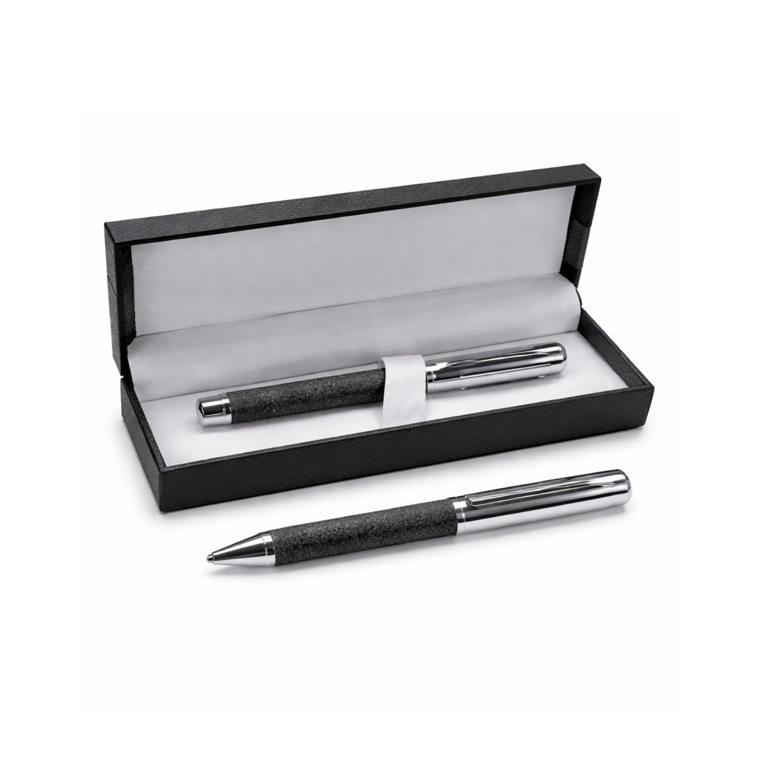 Re Leather Pen Set | Premium Metal Ballpen & Roller Pen with Recycled Leather Finish, Luxury Gift Box | Eco-Friendly Corporate Gifting Set