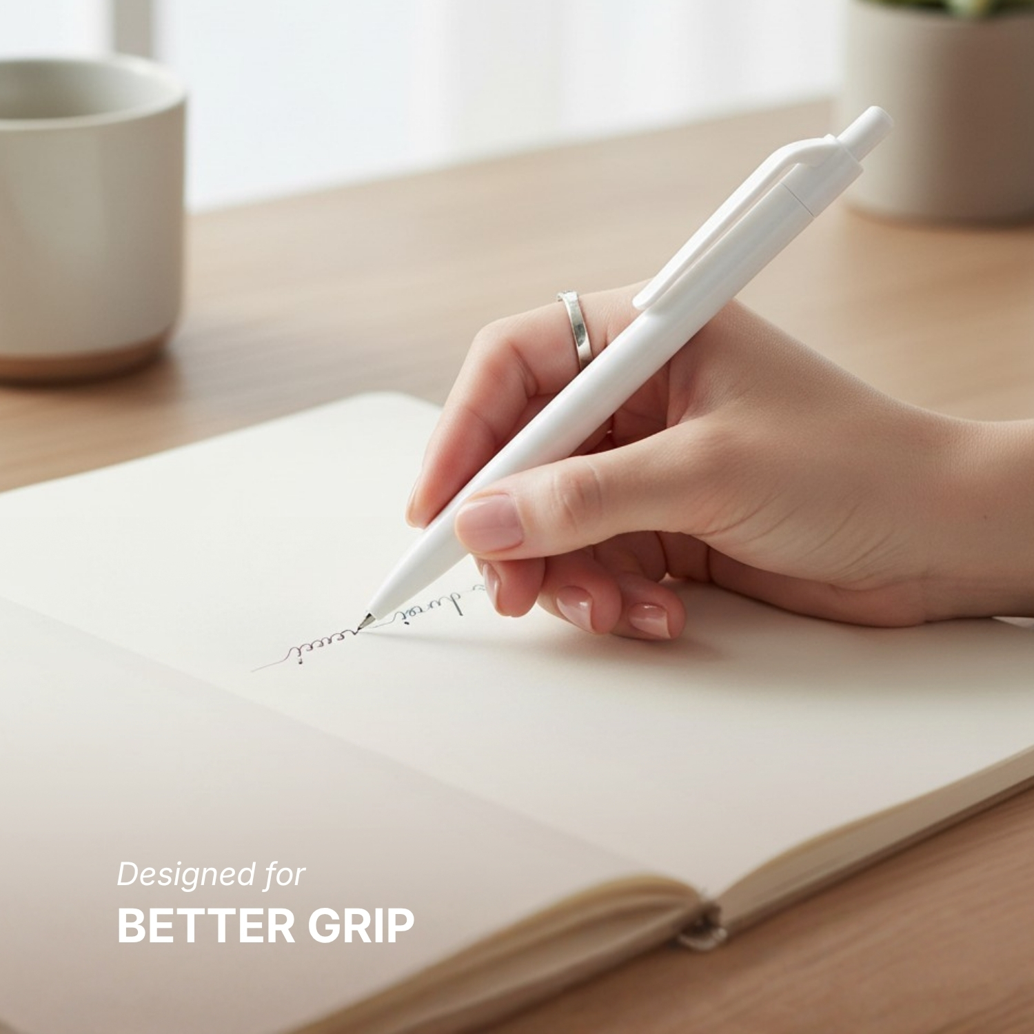 Stone Dot | Push-Action Pen with Stone Waste & Wheat Straw Build, 90% Biodegradable | Sustainable Writing Pen for Corporate & Everyday Use view 2
