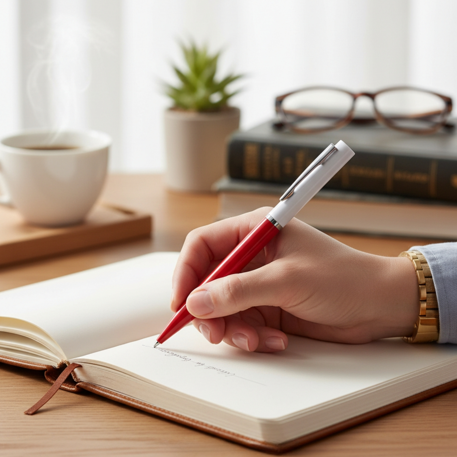 Twist Ballpen | Dual-Tone Twist-Action Pen with White & Color Barrel, Chromed Ring & Metal Clip | Premium Writing Pen for Office & Corporate Gifting view 2