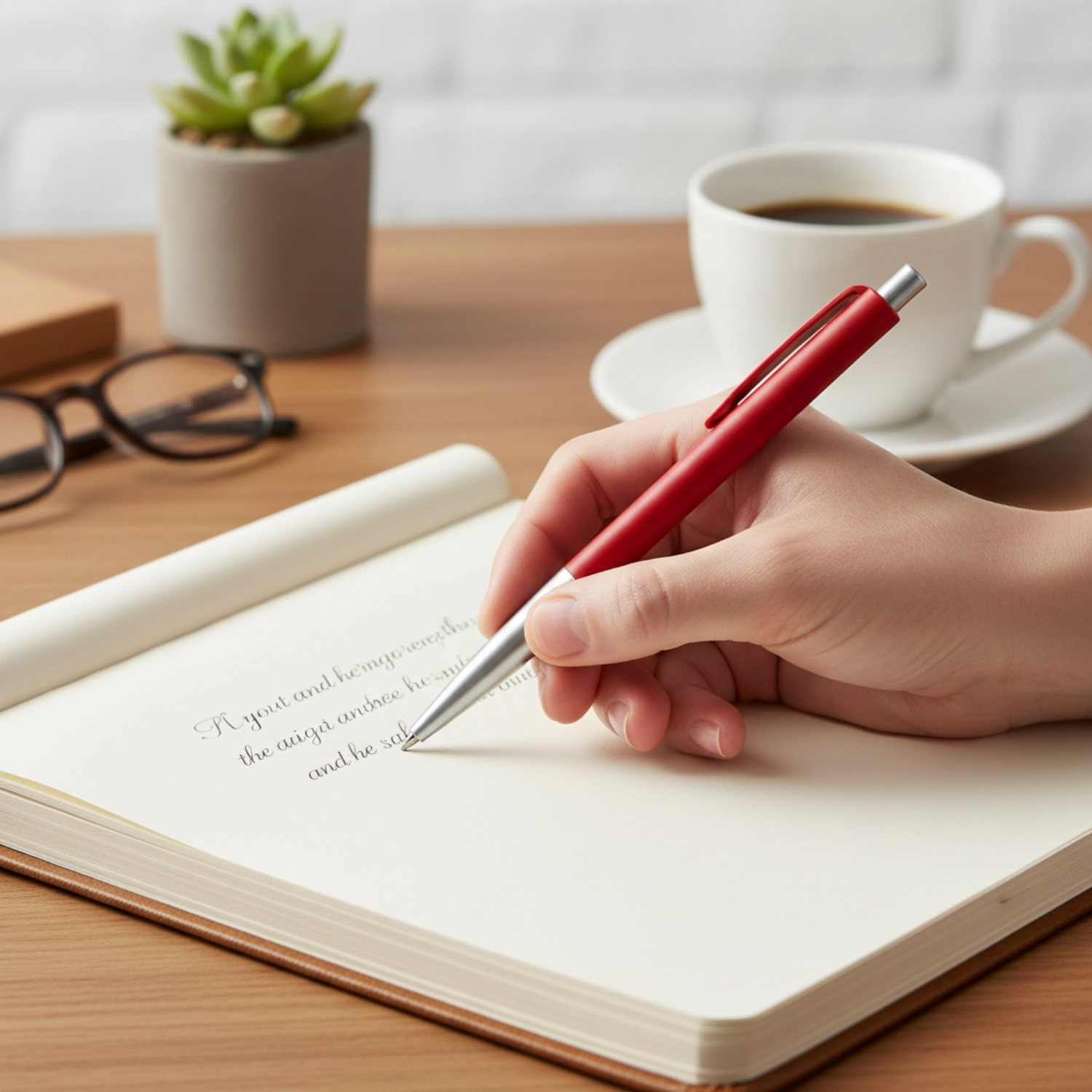 Triangular Pen | Ergonomic Push-Action Ball Pen with Matte Finish & Silver Accents | Comfortable Grip Writing Pen for Office & Corporate Use view 2