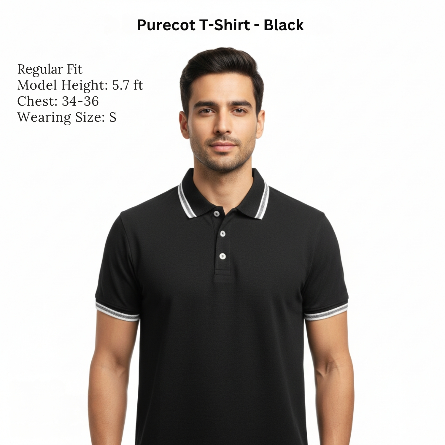 Pure Cot Tee | 100% Organic Cotton T-Shirt with Breathable Pique Knit, Soft Flexible Fit & Lightweight Comfort | Casual, Work & Active Wear view 3