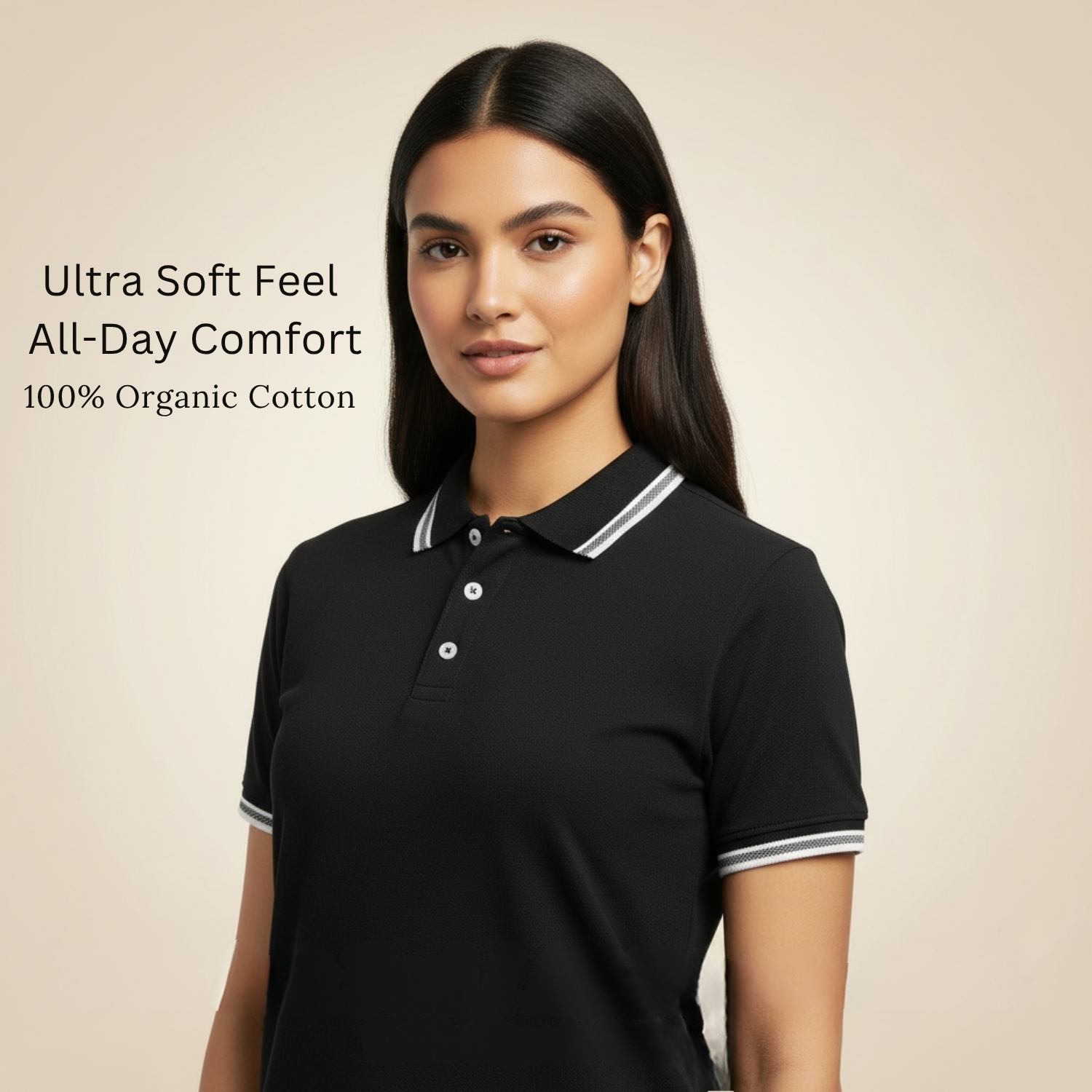 Pure Cot Tee | 100% Organic Cotton T-Shirt with Breathable Pique Knit, Soft Flexible Fit & Lightweight Comfort | Casual, Work & Active Wear view 4