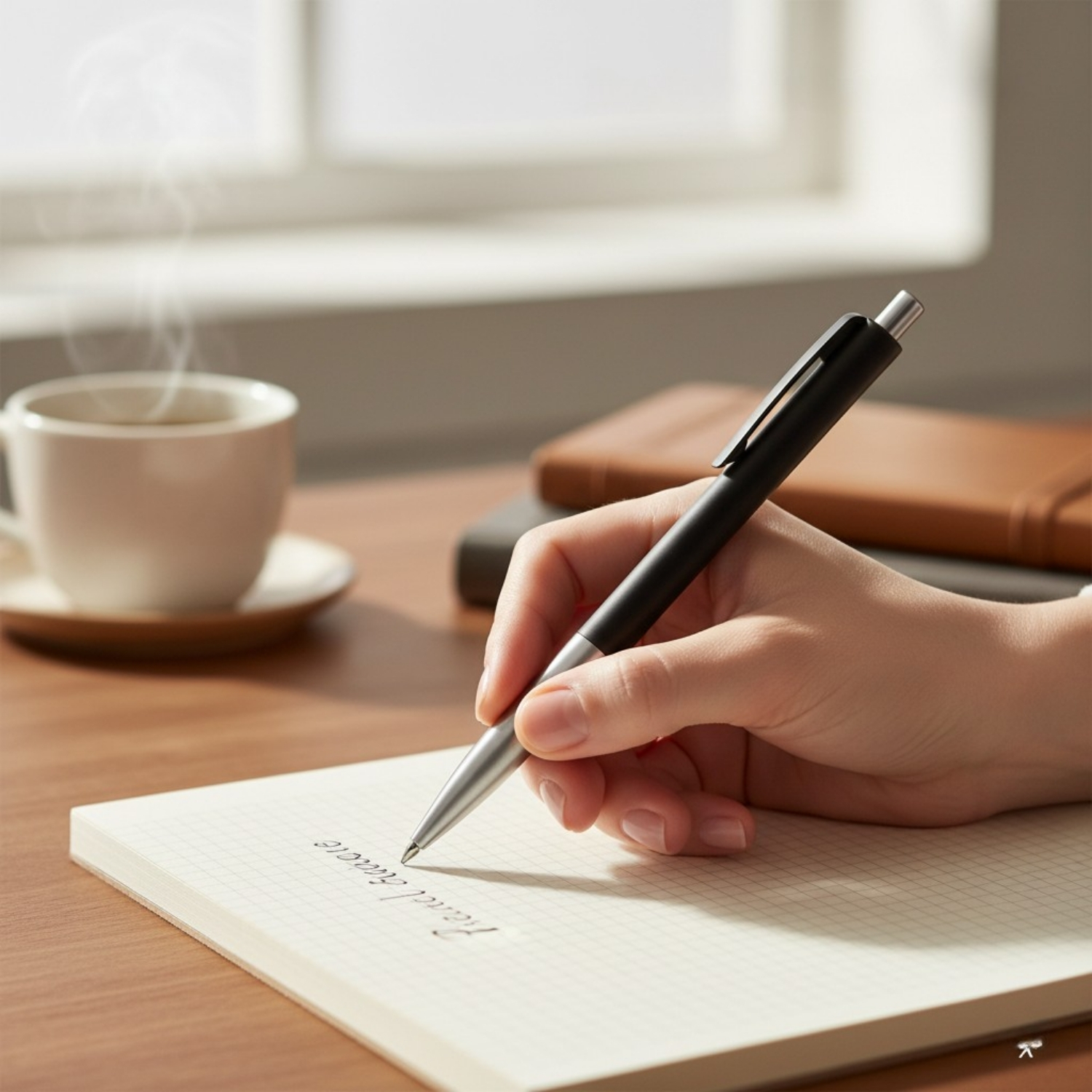 Triangular Pen | Push Action Pen with Matte Barrel, Silver Accents & Ergonomic Triangular Design, Smooth Writing | Corporate Gifting Pen view 2
