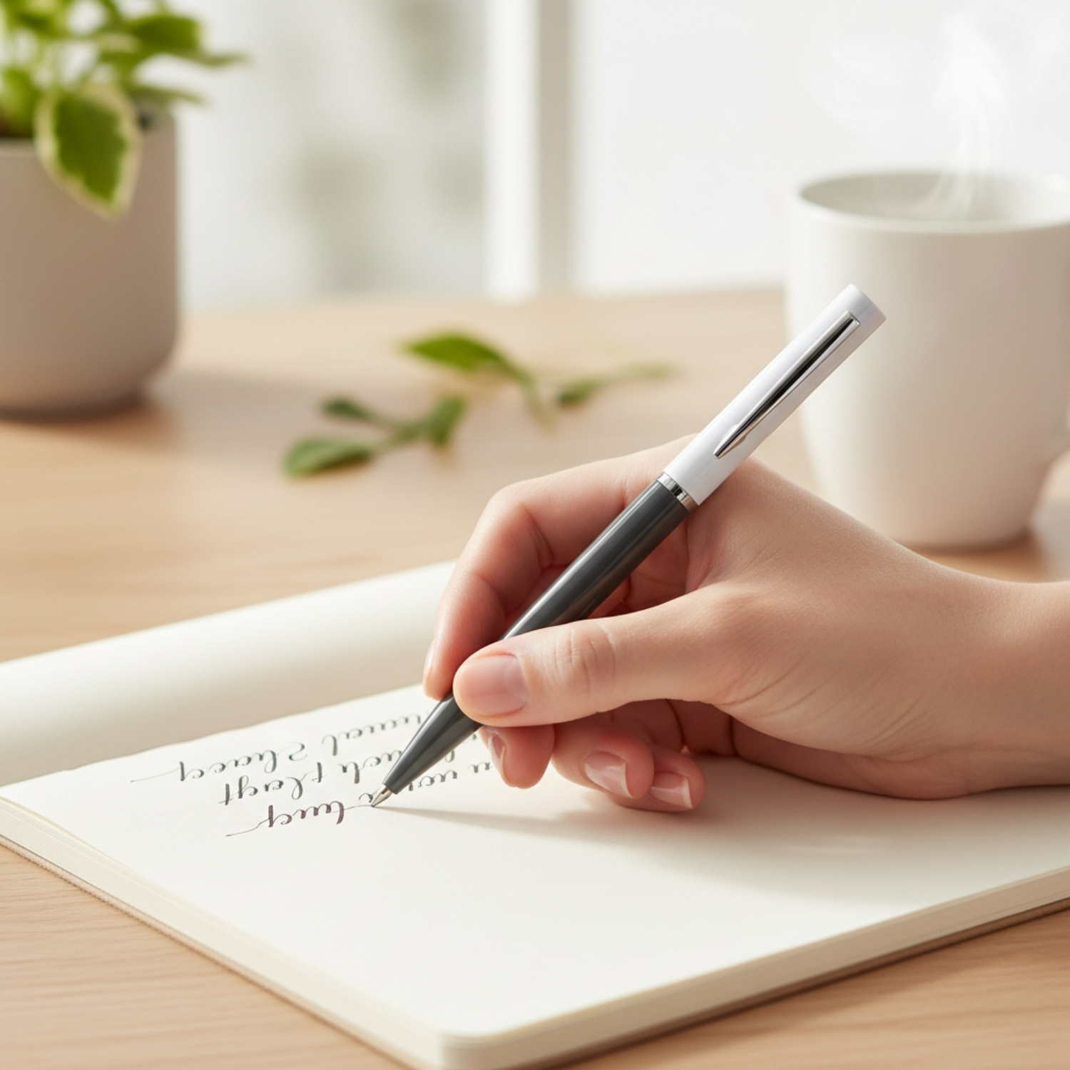 Twist Ball Pen | White & Bold Color Barrel Pen with Chrome Ring & Metal Clip, Smooth Writing, Elegant Design | Corporate Gifting Pen view 2